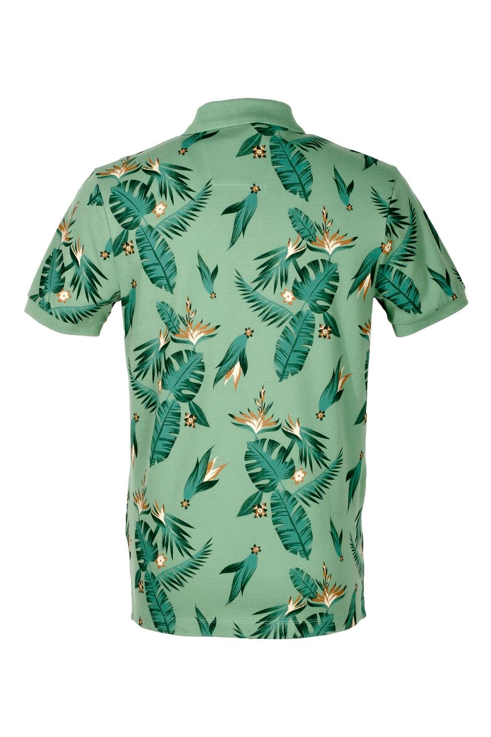 Erkek Haki Baskılı Slim Fit Dar Kesim Polo Yaka %100 Pamuk T-shirt Ncs Jeans 1178