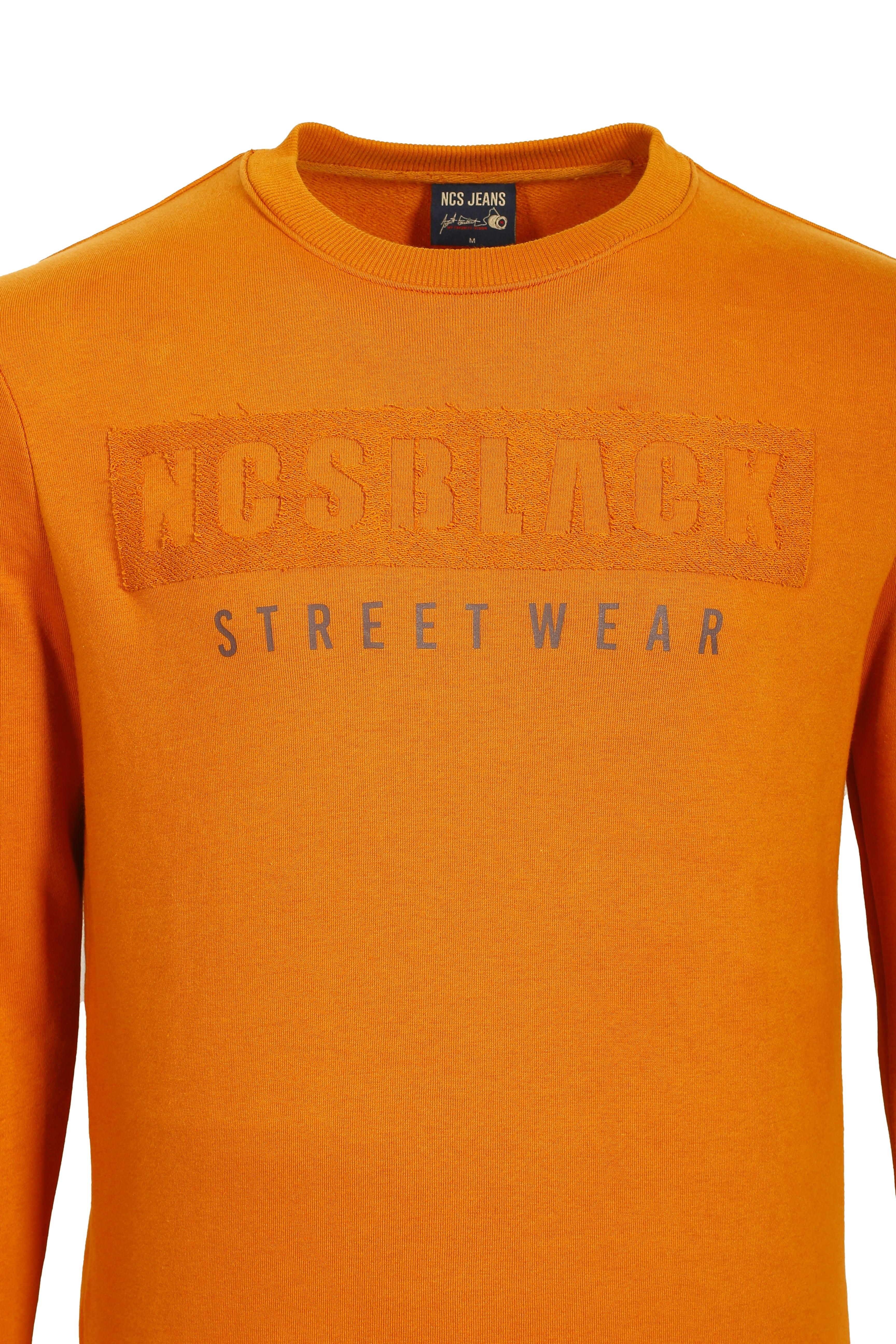 Erkek Hardal Yüksek Dokumalı Slim Fit Bisiklet Yaka Şardonlu SweatShirt NCSJEANS 1604