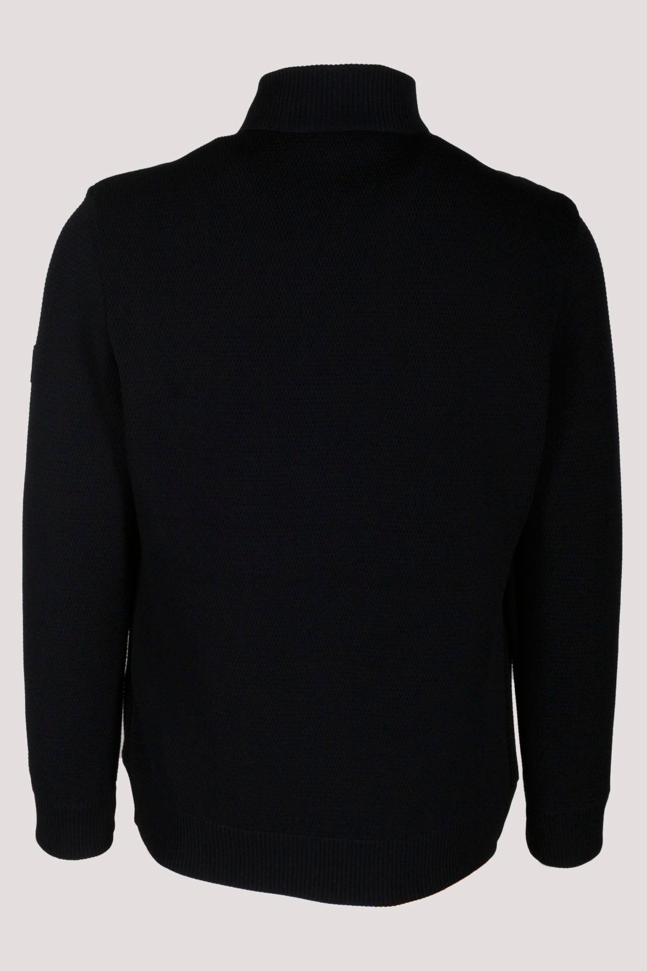 Erkek Lacivert Zırh Örme Hırka Fermuarlı Dik Yaka Slim Fit İnce Astarlı Mevsimlik Cardigan NCS JEANS 4517