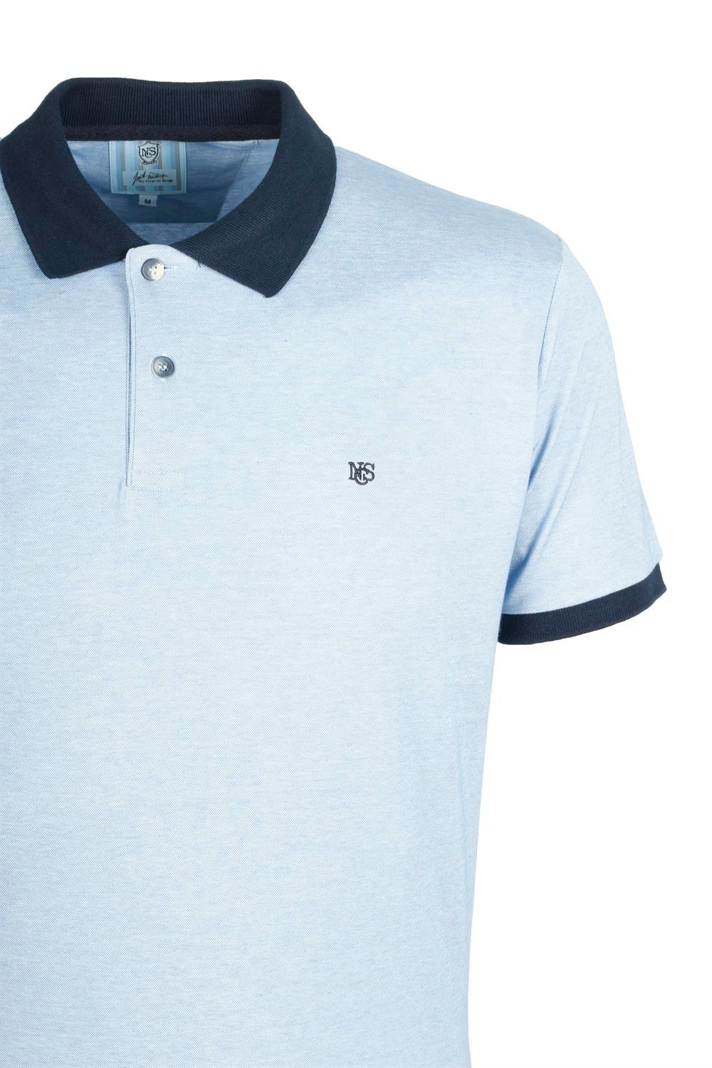 Erkek Mavi Slim Fit Polo Yaka %100 Pamuk T-shirt Jeans 1136