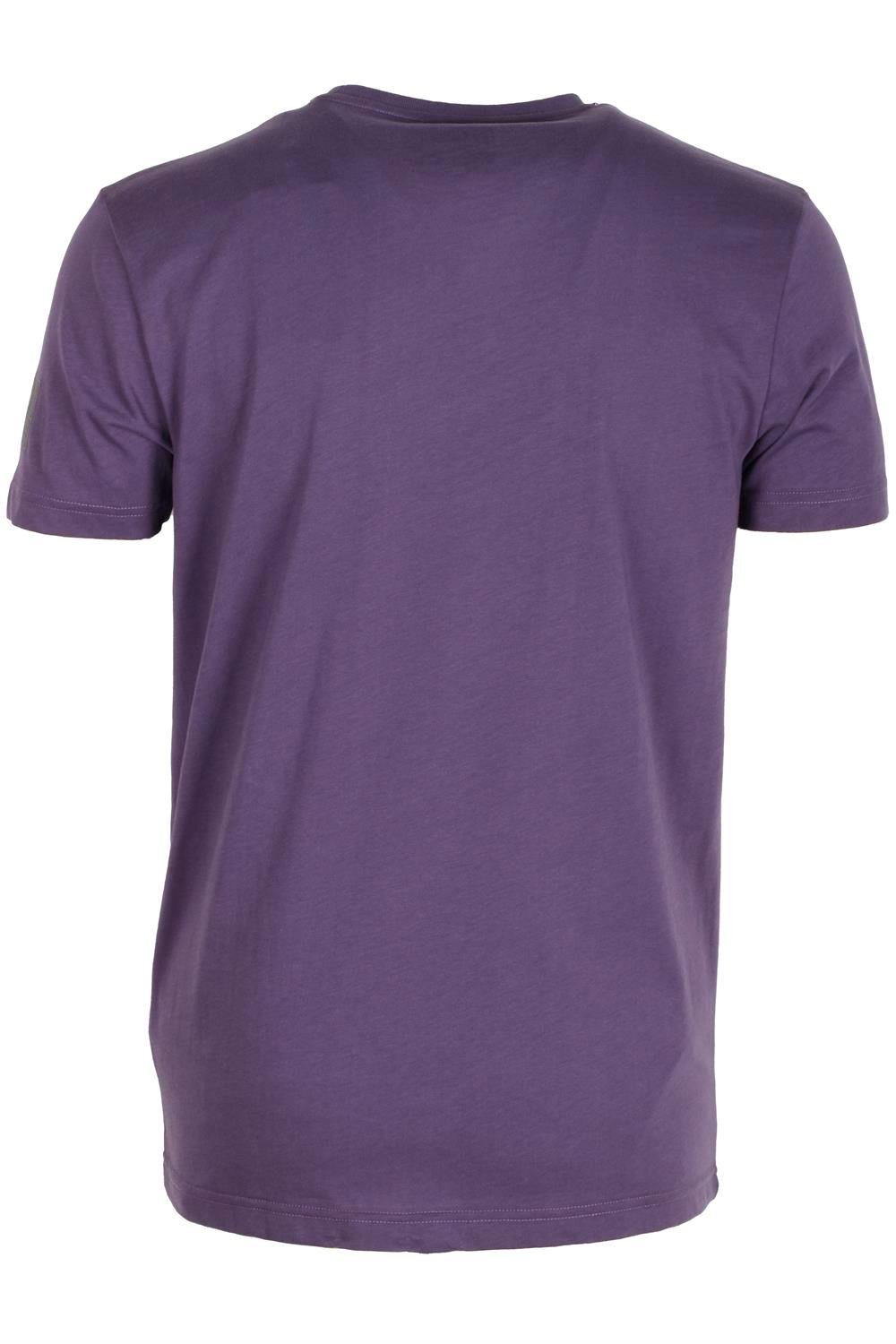 Erkek Mor Bisiklet Yaka Slim Fit Baskılı %100 Pamuk T-shirt Jeans 1943