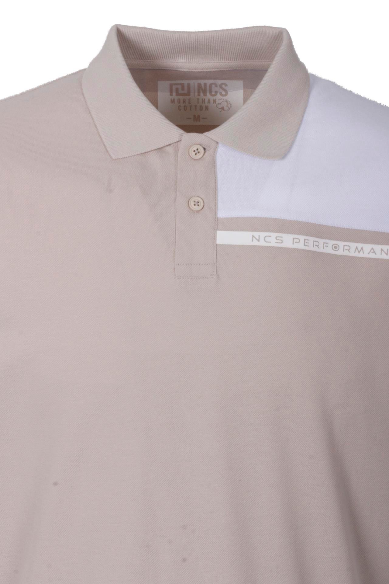 Erkek Polo Yaka Tişört Bej %100 Pamuk Slim Fit Ribanalı Kol T-shirt NCS JEANS 1164