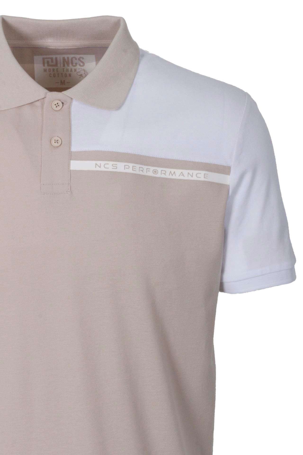 Erkek Polo Yaka Tişört Bej %100 Pamuk Slim Fit Ribanalı Kol T-shirt NCS JEANS 1164