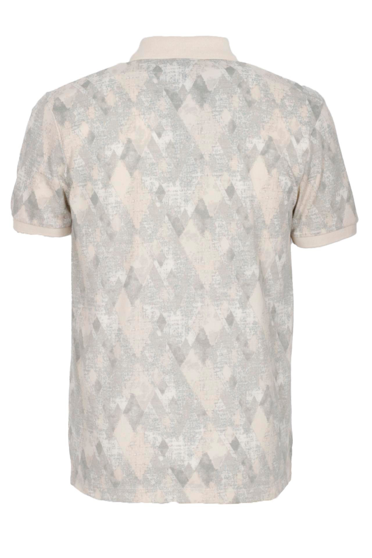 Erkek Polo Yaka Tişört Bej Slim Fit Ribanalı Kol Pamuklu Baskılı T-shirt NCS JEANS 1251