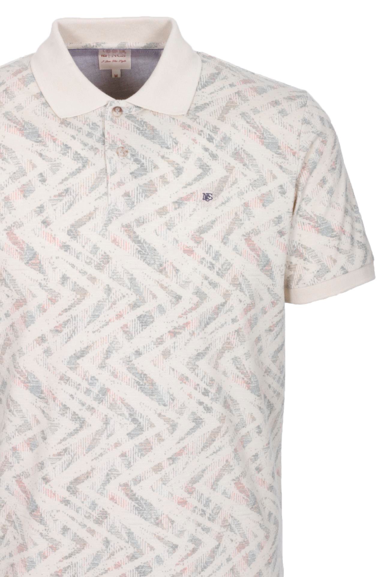 Erkek Polo Yaka Tişört Bej Slim Fit Ribanalı Kol Pamuklu Baskılı T-shirt NCS JEANS 1254