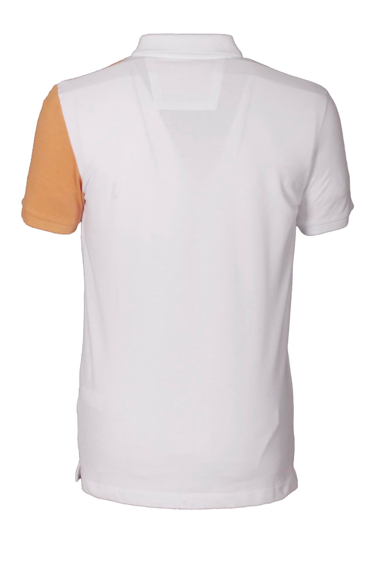 Erkek Polo Yaka Tişört Beyaz %100 Pamuk Slim Fit Ribanalı Kol T-shirt NCS JEANS 1164