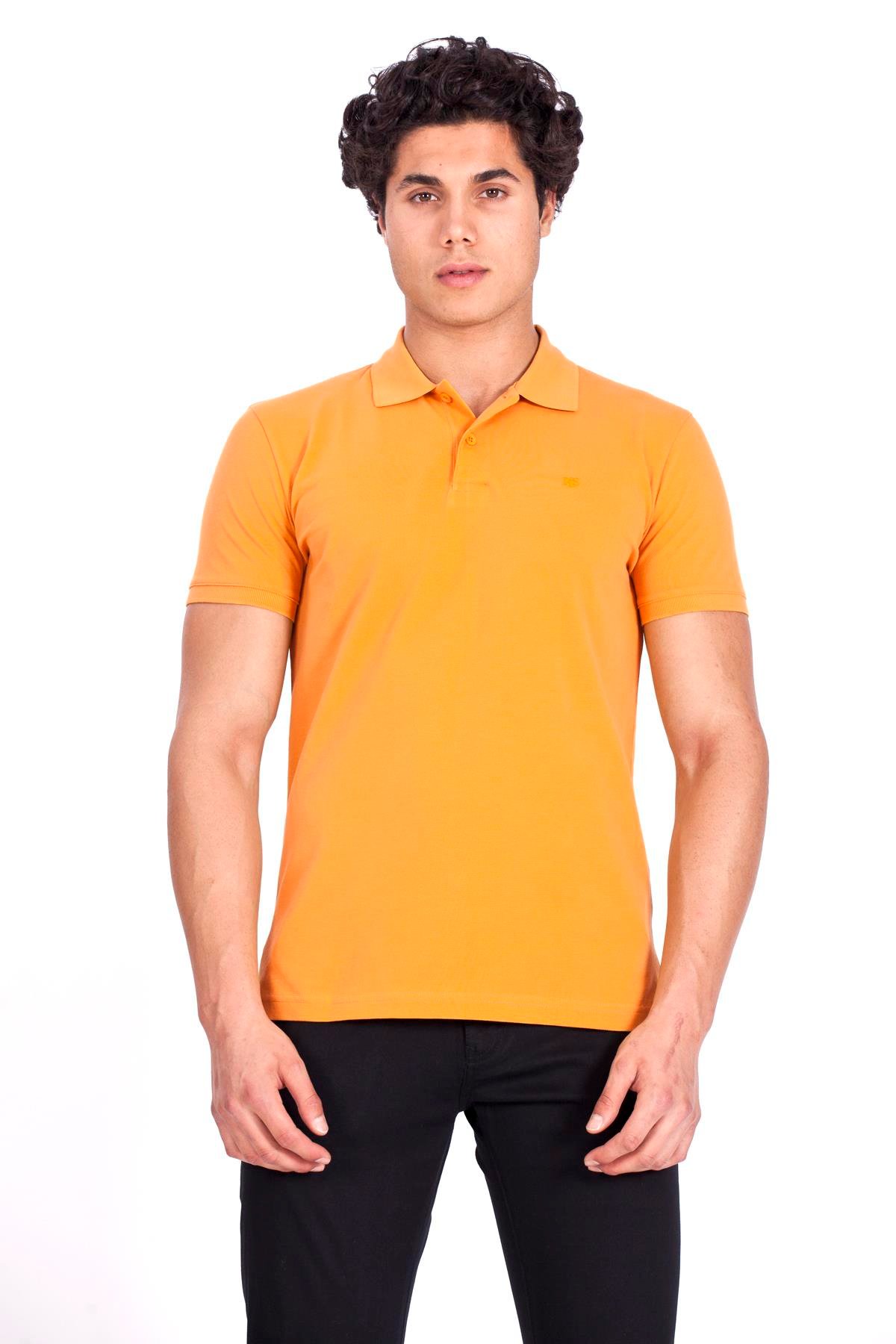 Erkek Polo Yaka Tişört Hardal %100 Pamuk Slim Fit POLO T-SHİRT NCS JEANS 1055