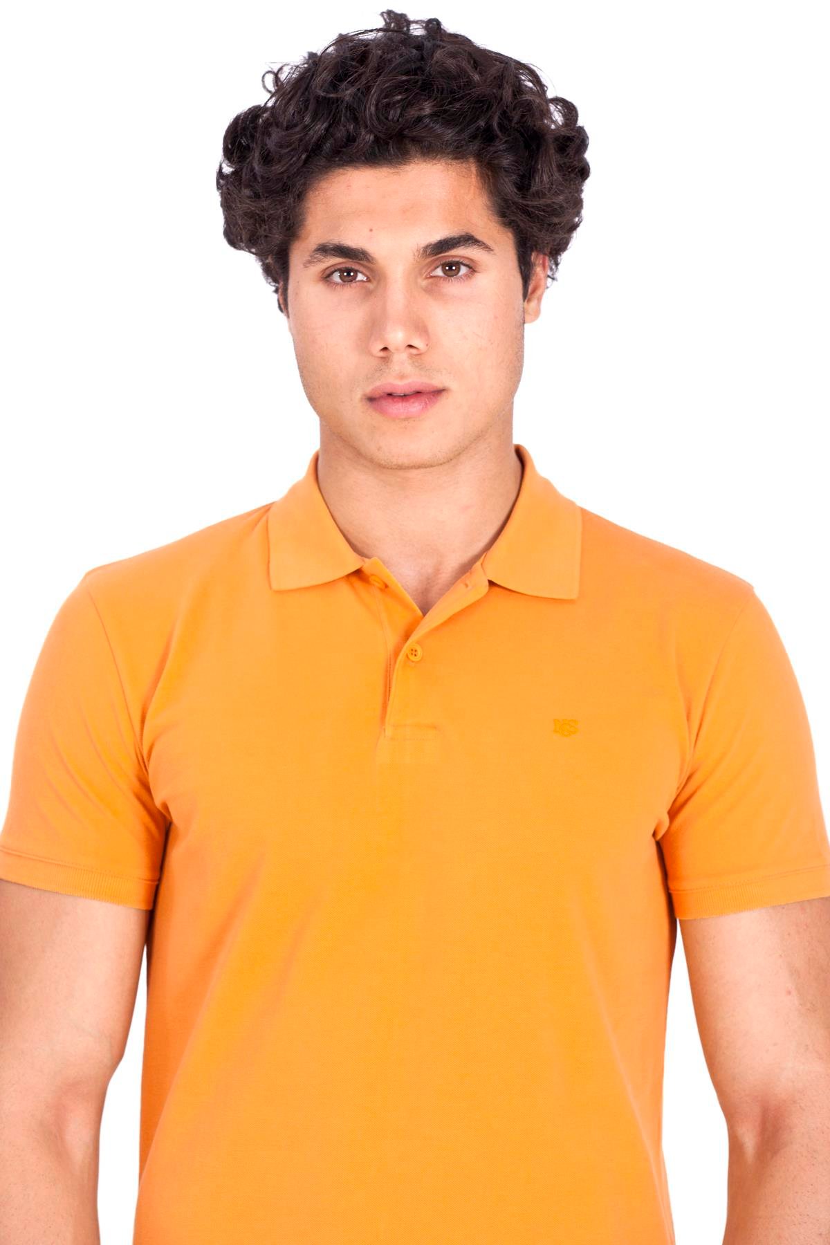 Erkek Polo Yaka Tişört Hardal %100 Pamuk Slim Fit POLO T-SHİRT NCS JEANS 1055