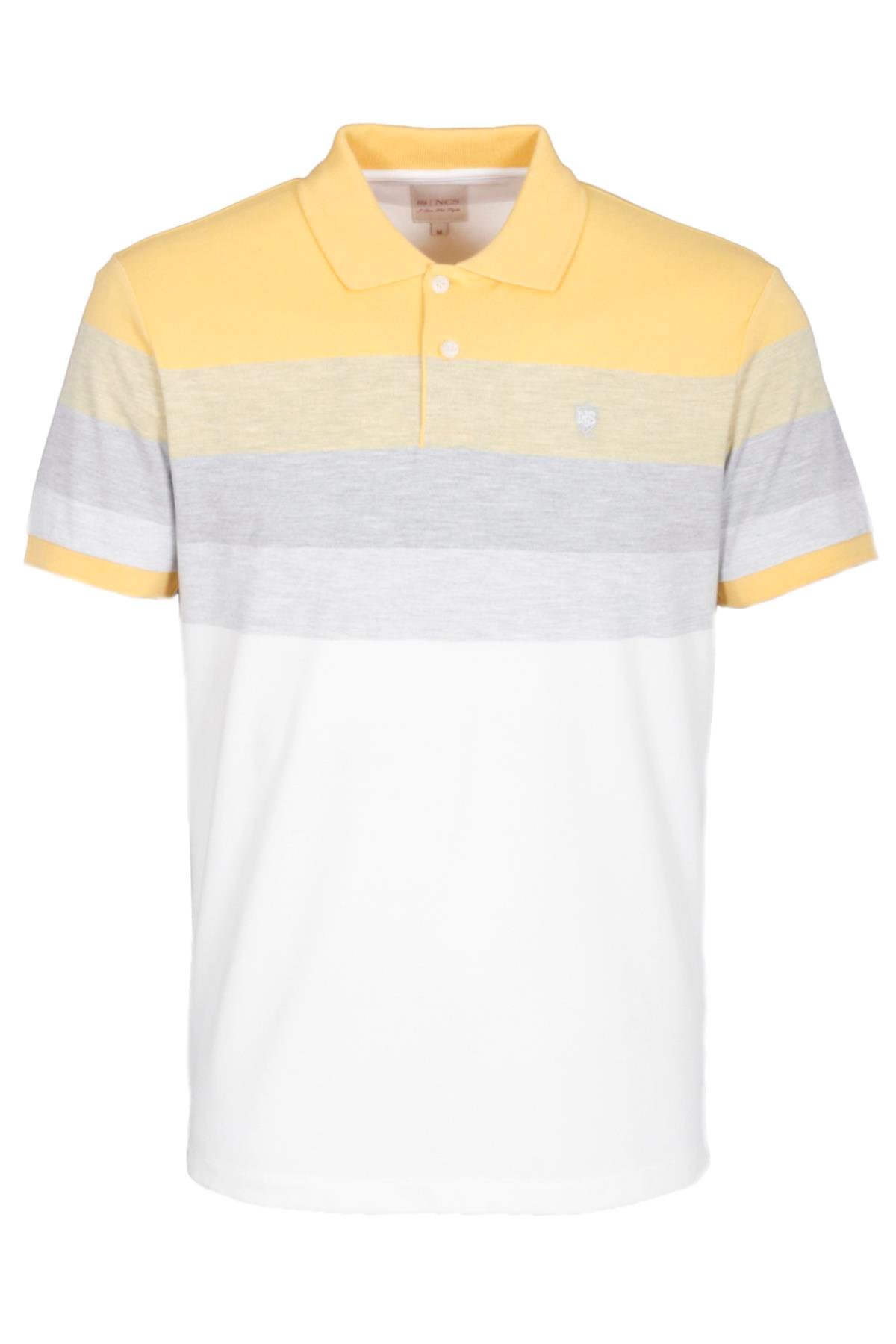 Erkek Polo Yaka Tişört Hardal Slim Fit Ribanalı Kol Pamuklu Desenli %100 Pamuk T-shirt NCS JEANS 1249