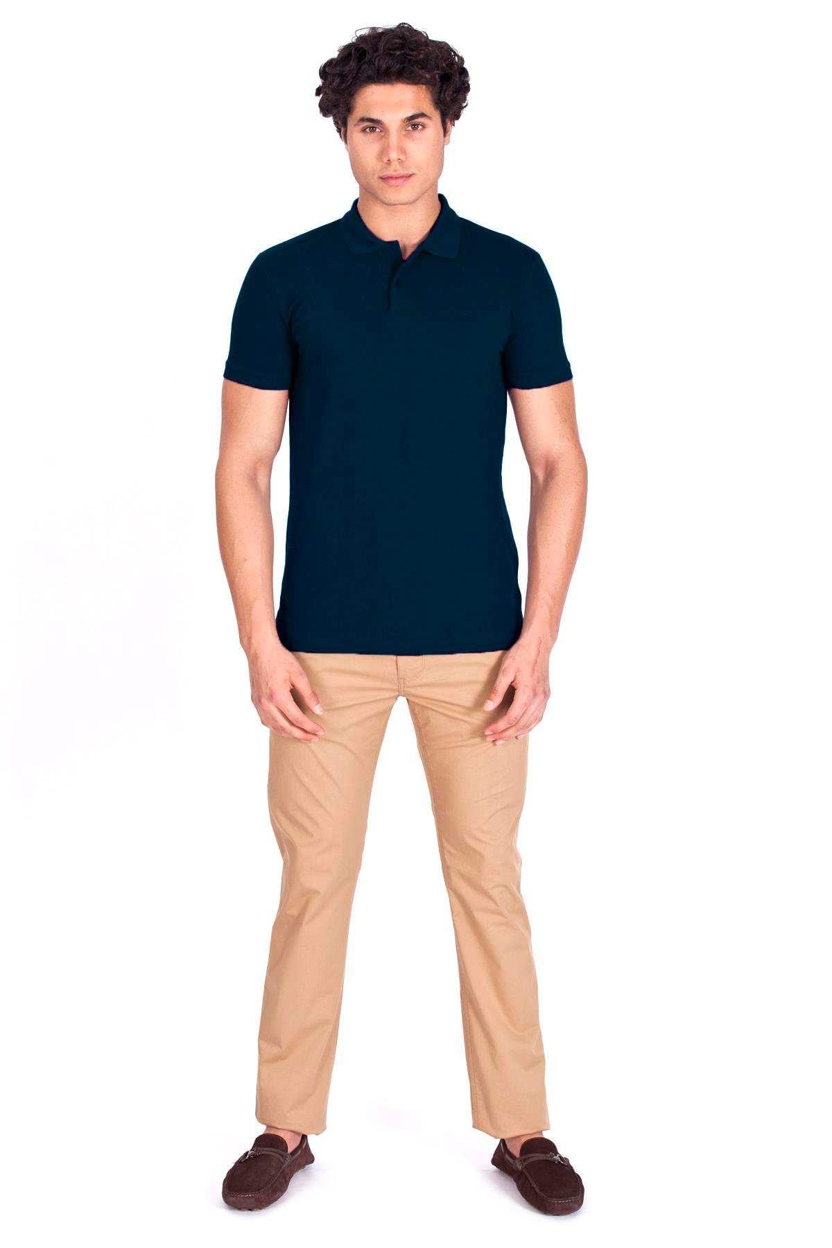 Erkek Polo Yaka Tişört Lacivert %100 Pamuk Slim Fit POLO T-SHİRT NCS JEANS 1055