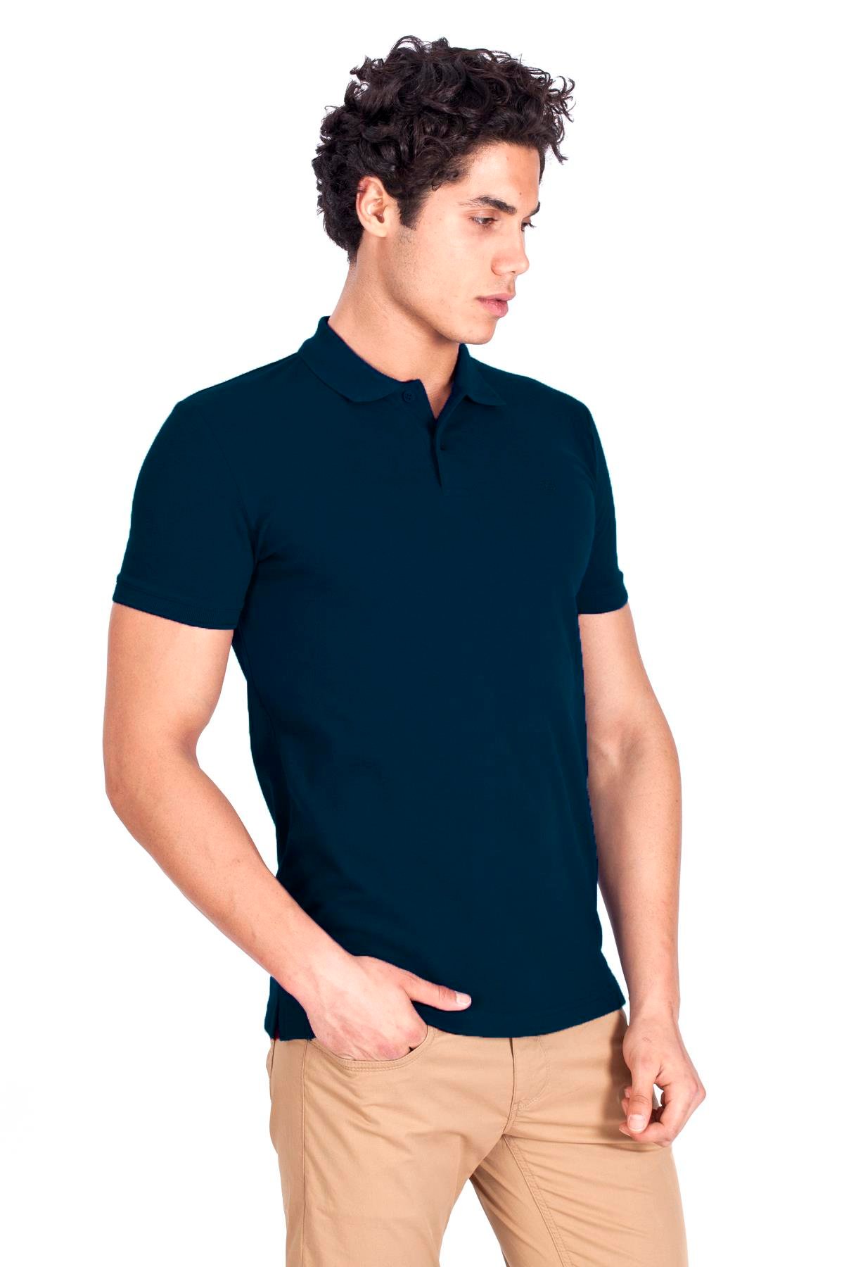 Erkek Polo Yaka Tişört Lacivert %100 Pamuk Slim Fit POLO T-SHİRT NCS JEANS 1055