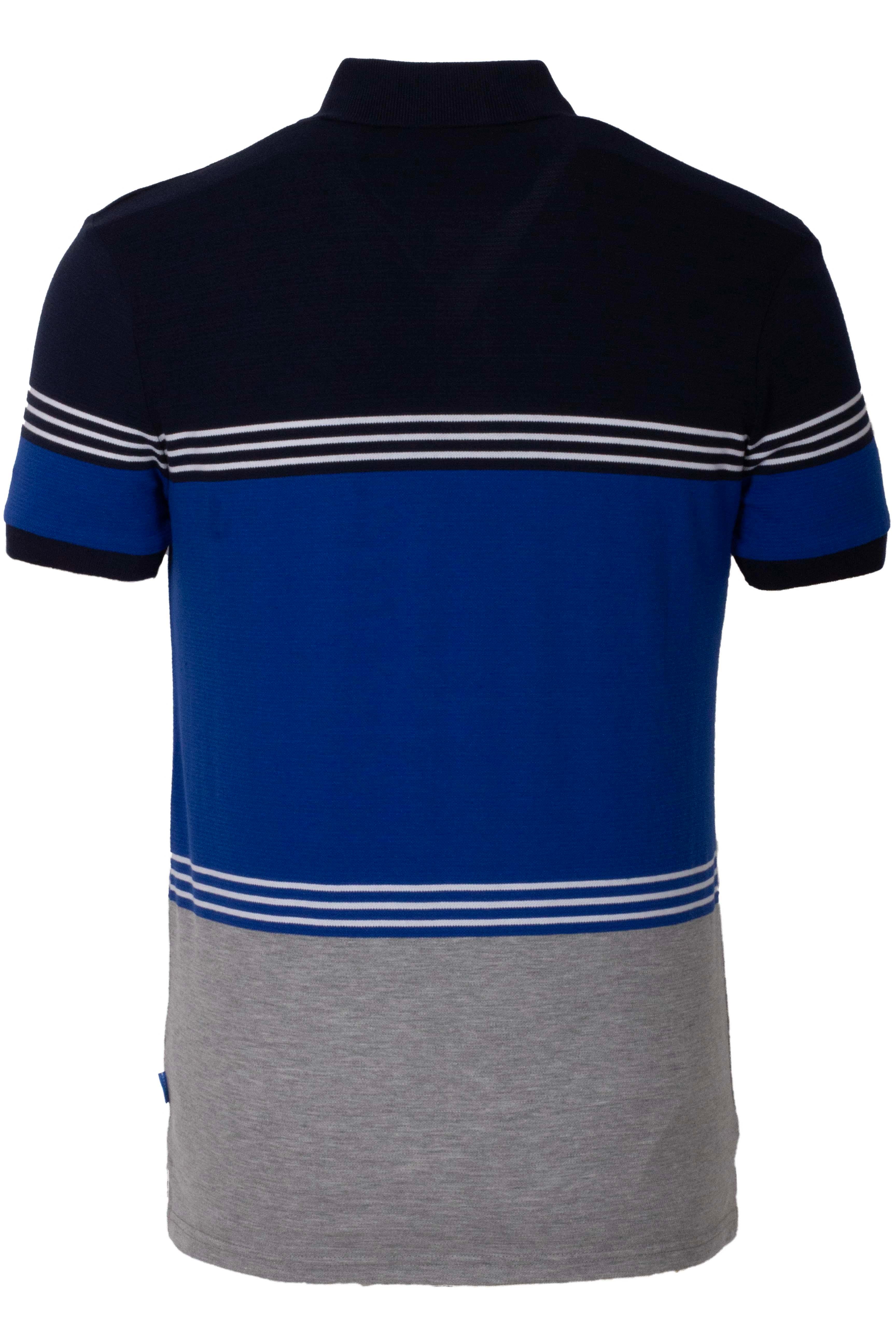 Erkek Polo Yaka Tişört Mavi %100 Pamuk Slim Fit Ribanalı Kol Jakarlı T-shirt Jeans 1145