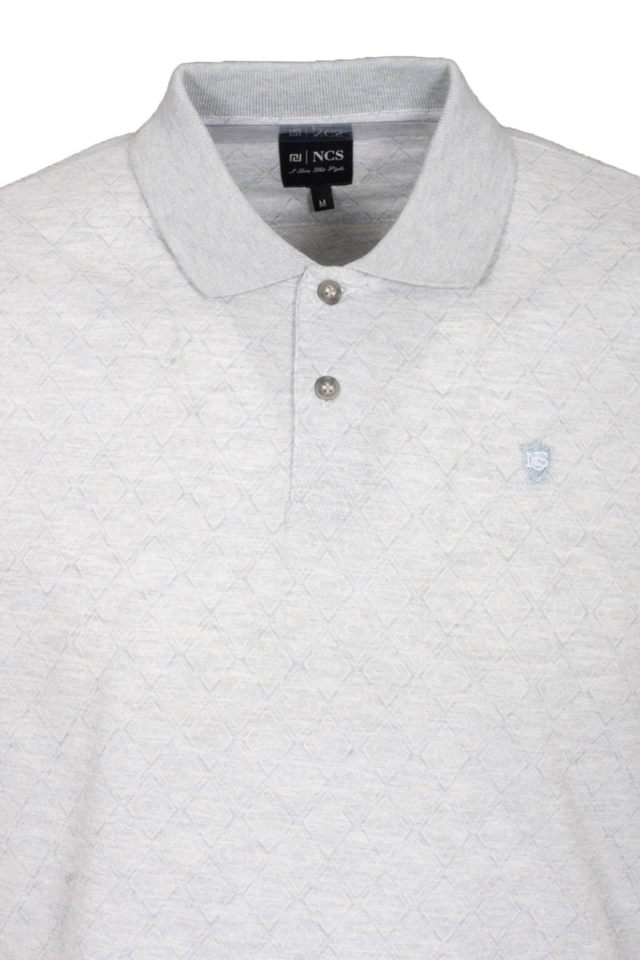 Erkek Polo Yaka Tişört Mavi Dokulu %100 Pamuk Slim Fit Ribanalı Kol T-shirt NCS JEANS 1250