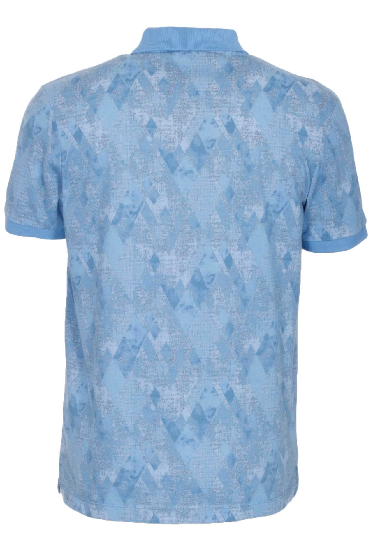 Erkek Polo Yaka Tişört Mavi Slim Fit Pamuklu Desenli  Ribanalı Kol T-shirt NCS JEANS 1251