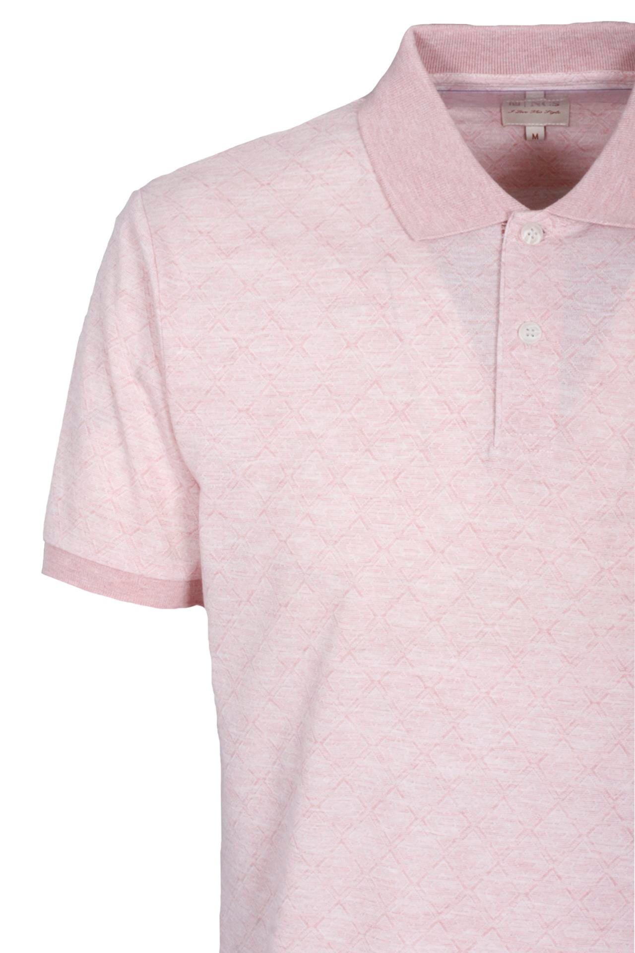 Erkek Polo Yaka Tişört Nar Çiçeği Dokulu %100 Pamuk Slim Fit Ribanalı Kol T-shirt NCS JEANS 1250