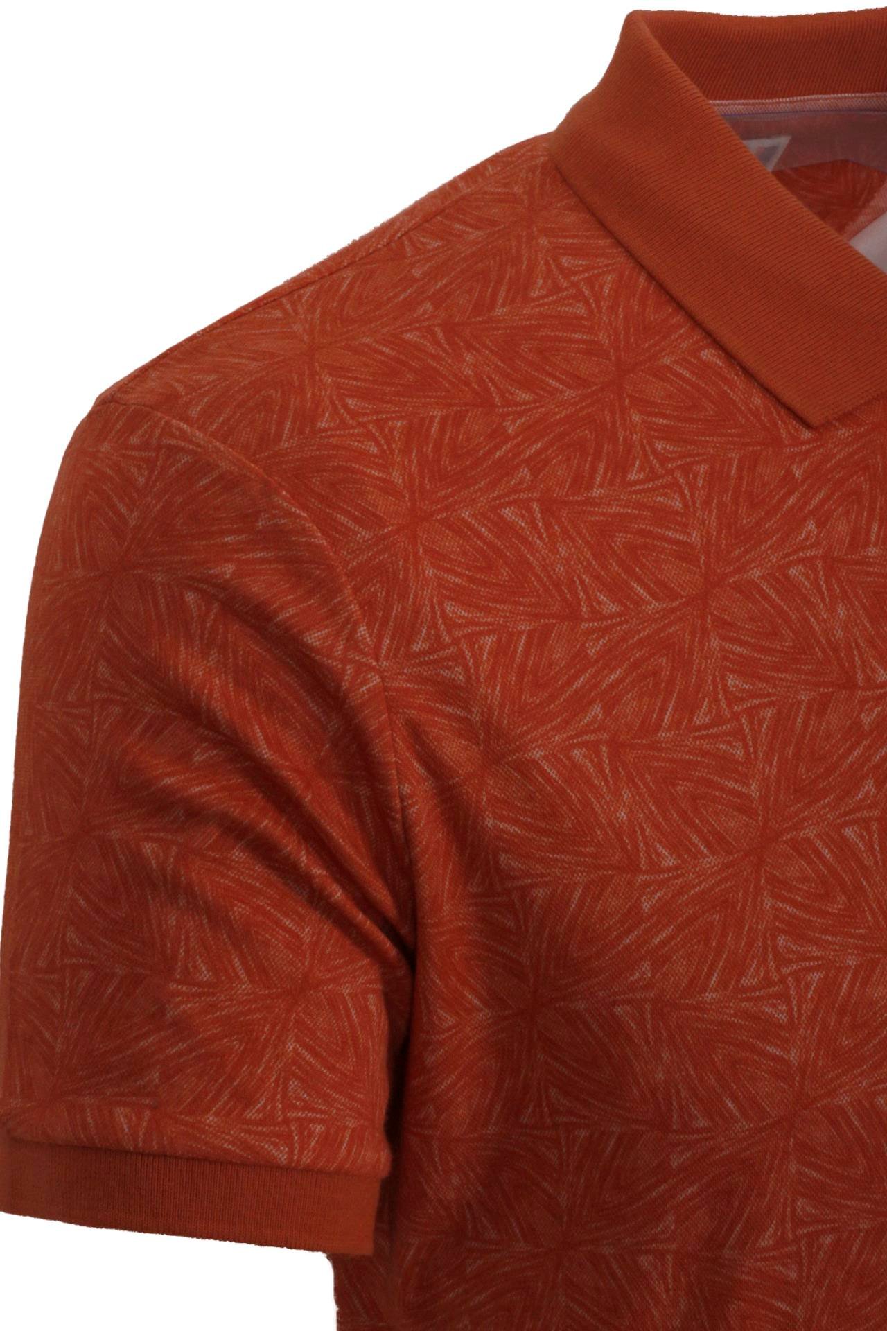 Erkek Polo Yaka Tişört Orange %100 Pamuk Slim Fit Ribana'lı Kol Desenli T-shirt NCS JEANS 1148