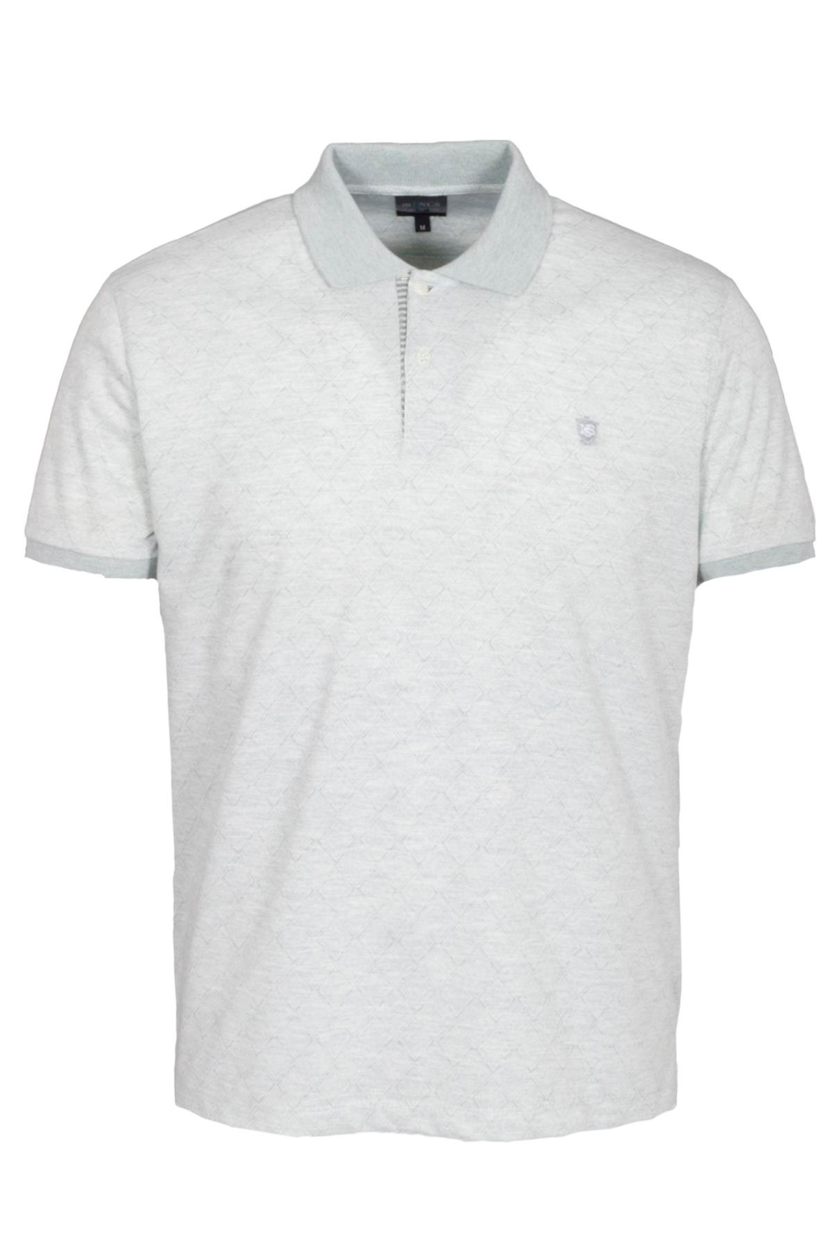 Erkek Polo Yaka Tişört Yeşil Dokulu %100 Pamuk Slim Fit Ribanalı Kol T-shirt NCS JEANS 1250