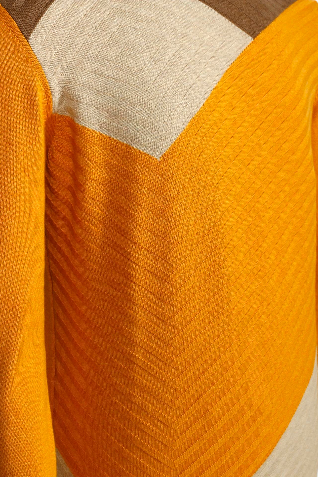 Erkek Sarı Bisiklet Yaka Örme Desenli Slim Fit Triko Kazak NCS JEANS 3631