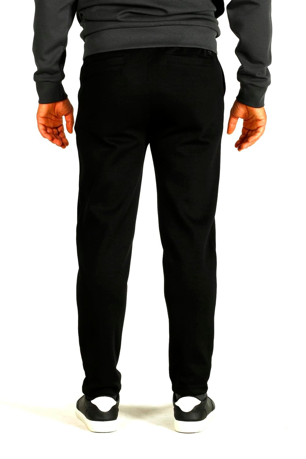 Erkek Siyah Bel İpli Slim Fit Yan Cepli Armürlü Jogger Pantolon NCS JEANS 1642