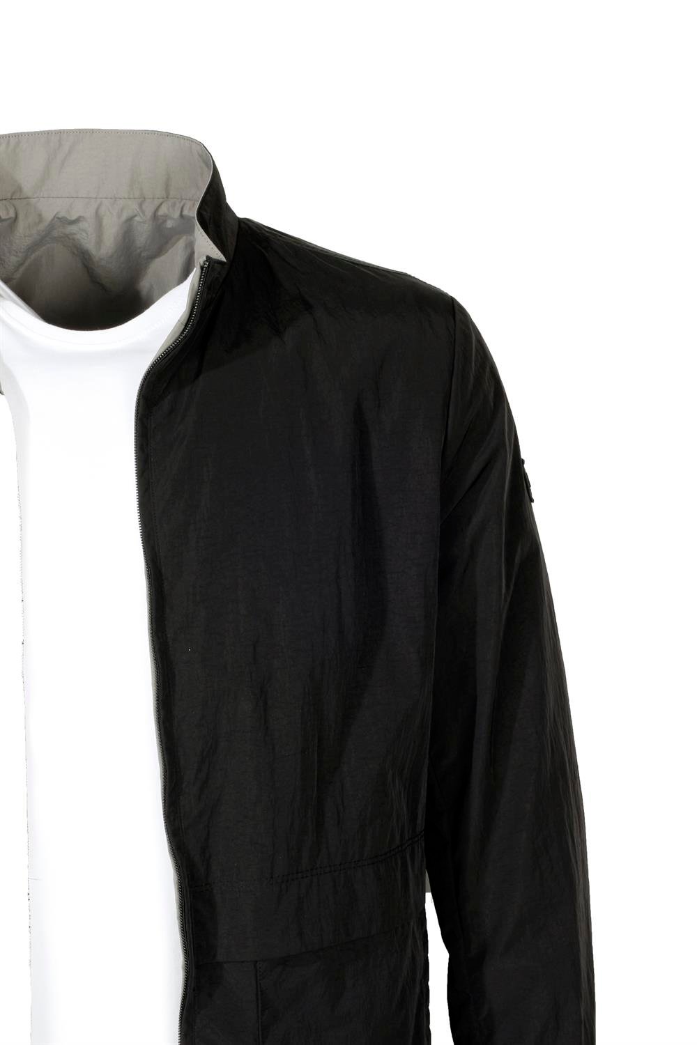 Erkek Siyah Gri Erkek Çift Taraflı Torba Cep Slim Fit 4 Cepli Mevsimlik Mont Jeans 4506