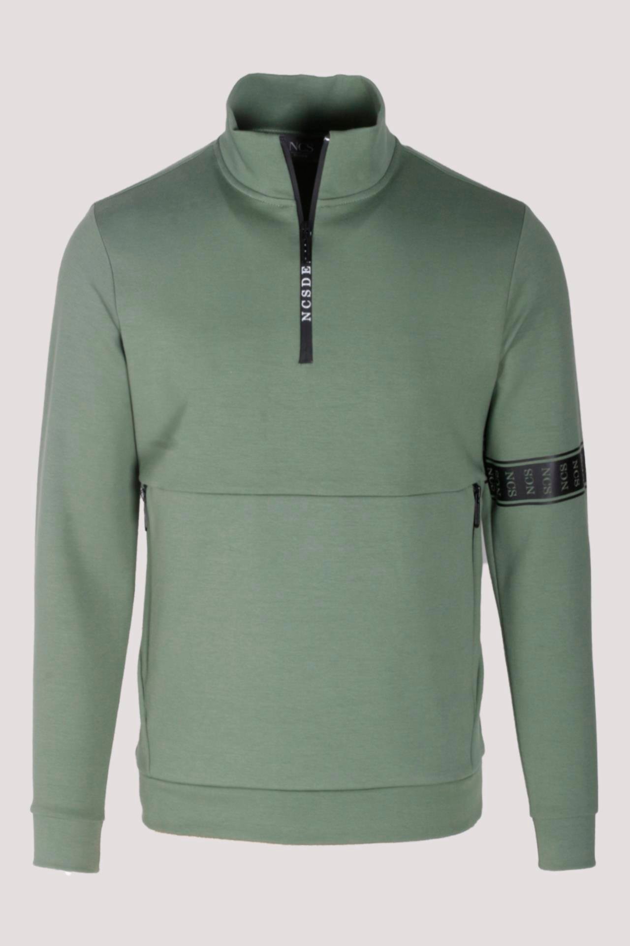 Erkek Sweatshirt Fermuarlı Dik Yakalı Double Face 2 Ön Cepli Relax Fit Çağla Sweat NCS JEANS 1651