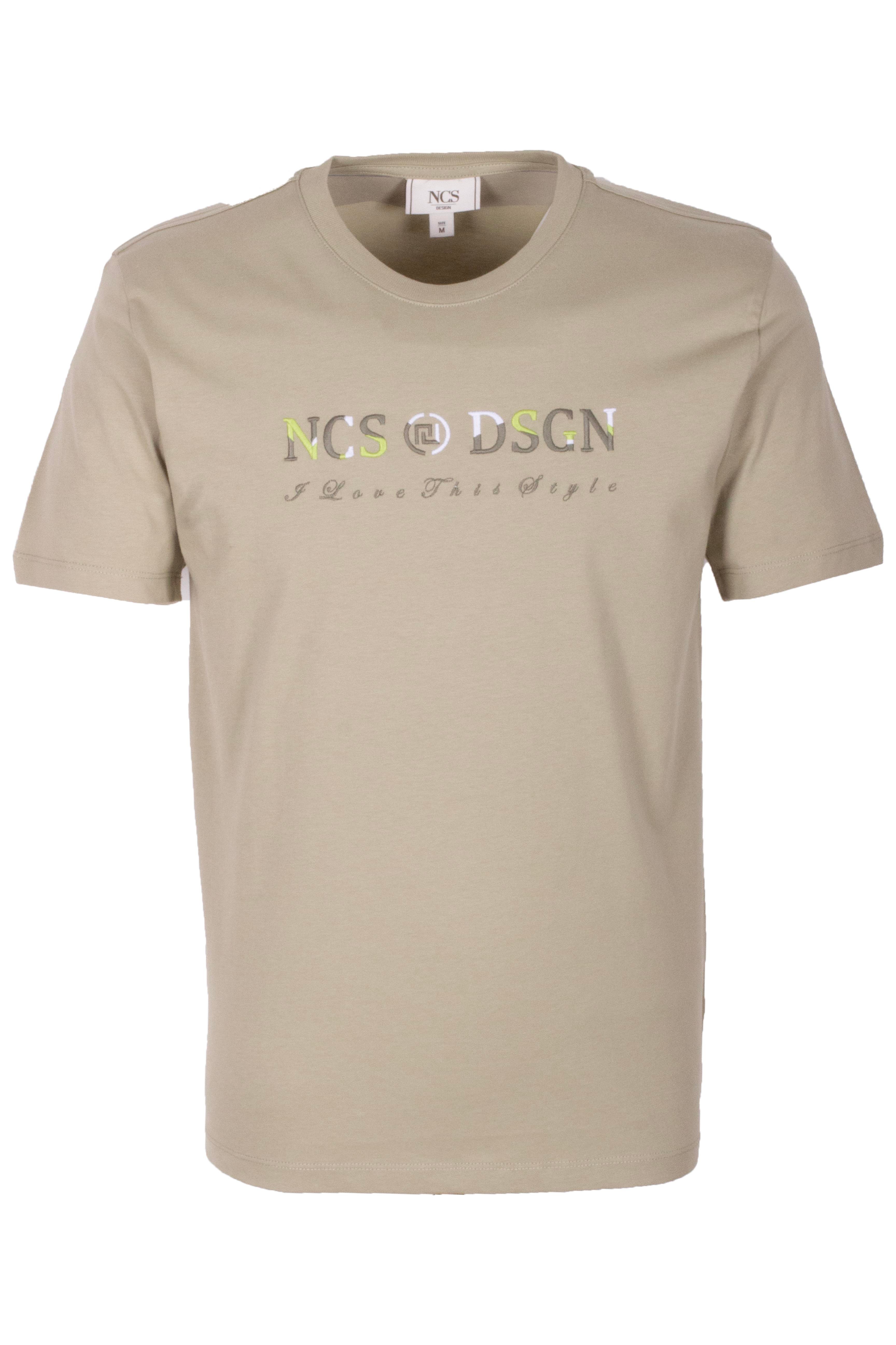 Erkek Tişört Bisiklet Yaka Açık Olive Slim Fit %100 Pamuk T-shirt NCS JEANS 1303