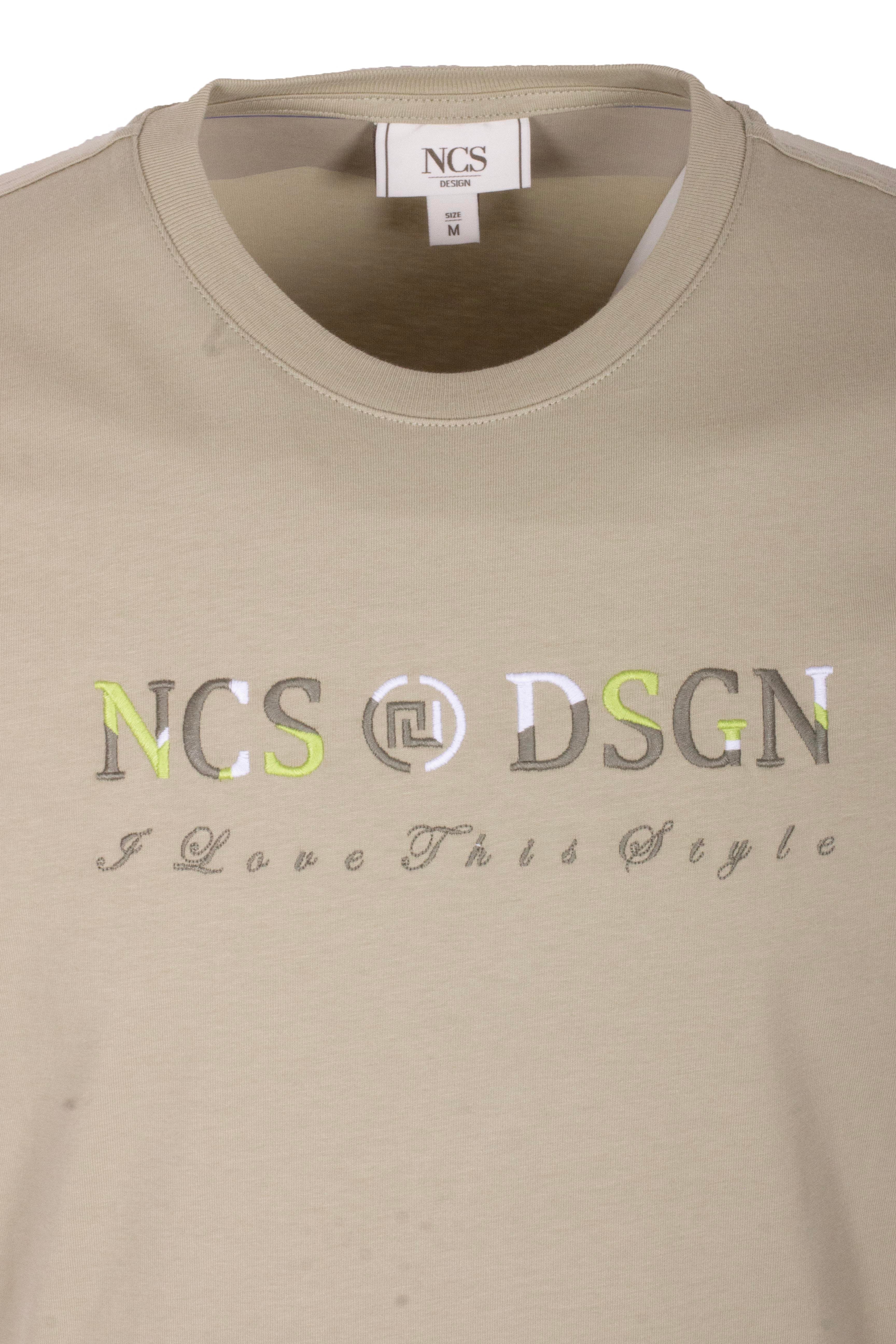 Erkek Tişört Bisiklet Yaka Açık Olive Slim Fit %100 Pamuk T-shirt NCS JEANS 1303