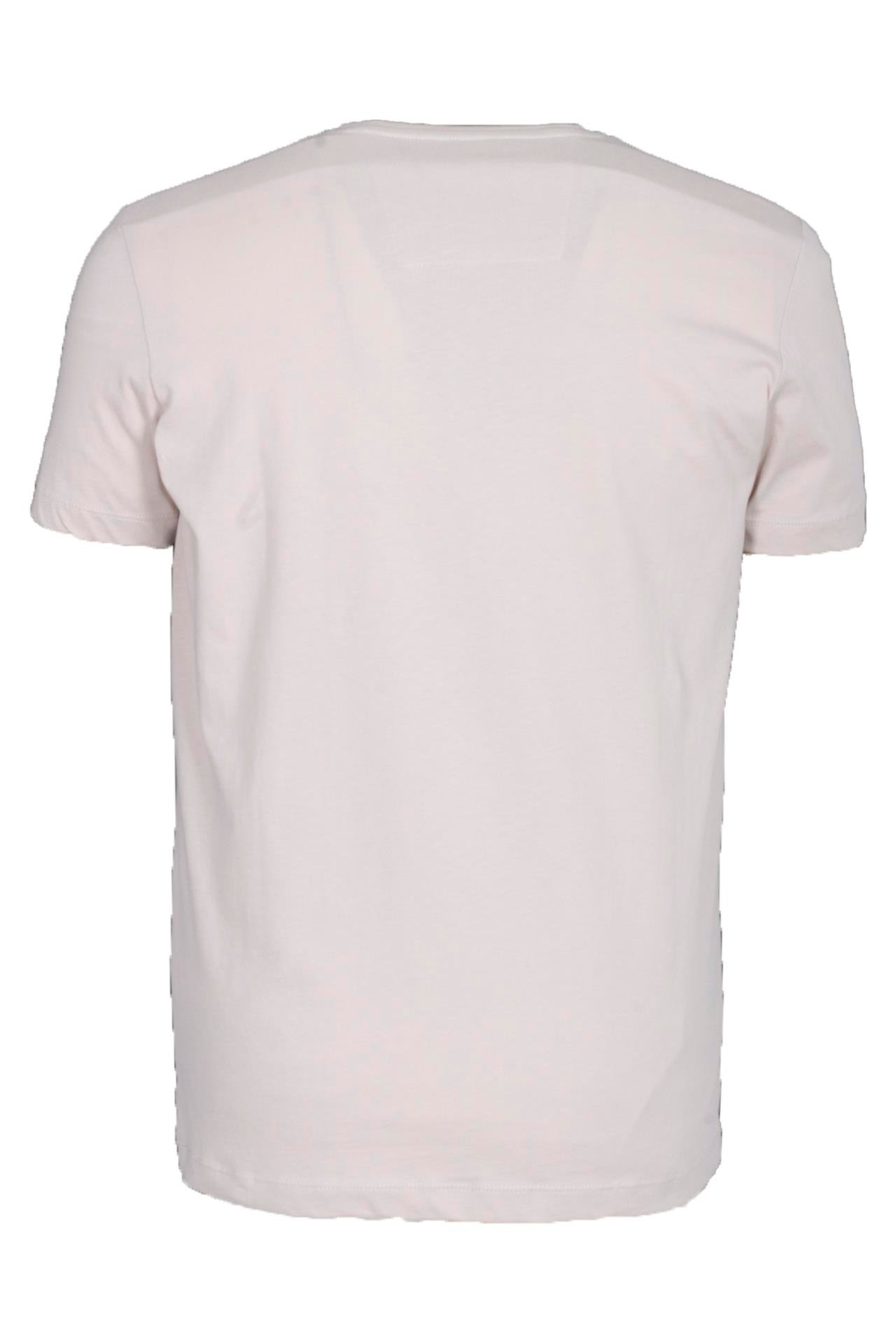 Erkek Tişört Bisiklet Yaka Bej %100 Pamuk Slim Fit Baskılı T-shirt NCS JEANS 1228