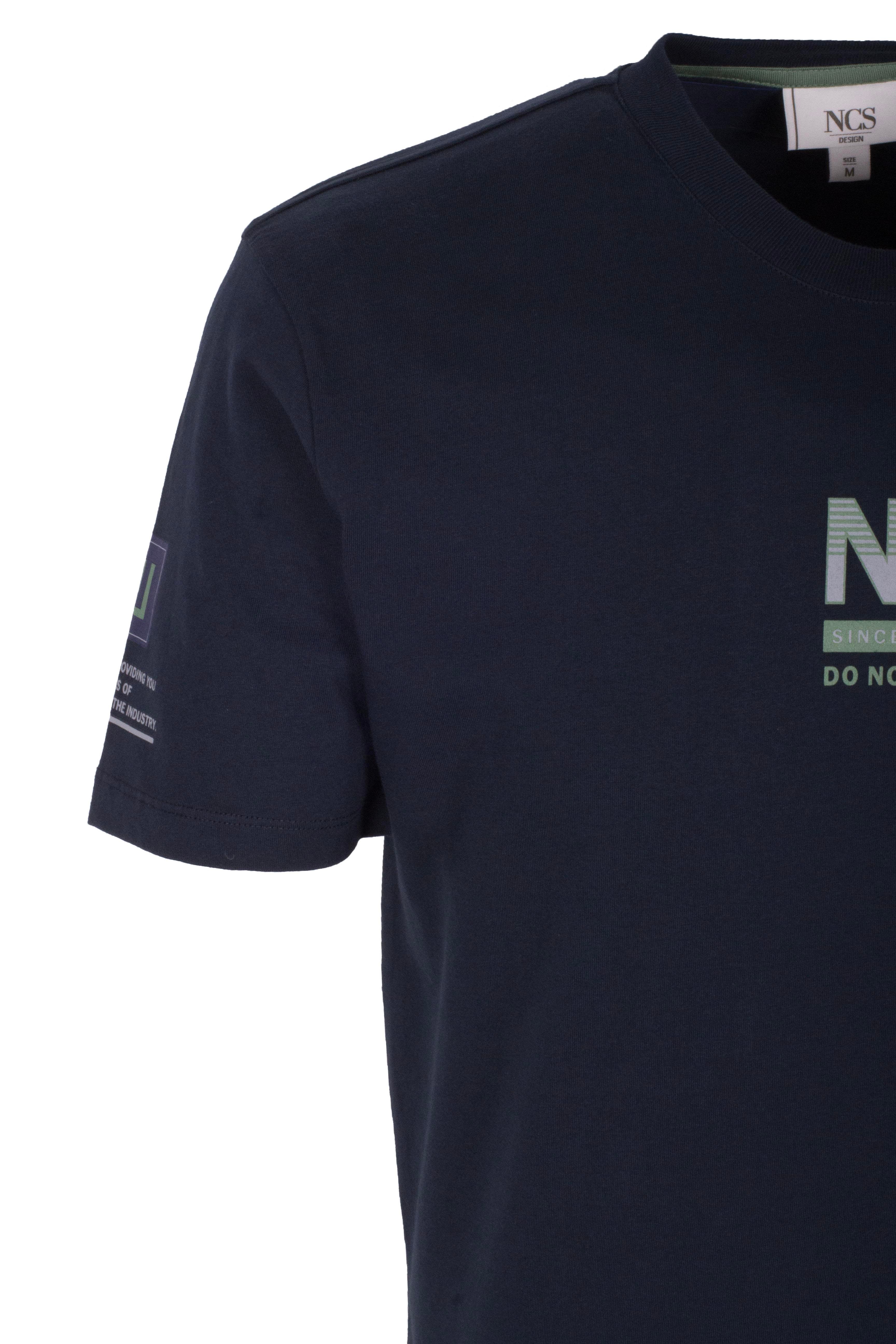 Erkek Tişört Bisiklet Yaka Lacivert Slim Fit Baskılı T-shirt NCS JEANS 1296