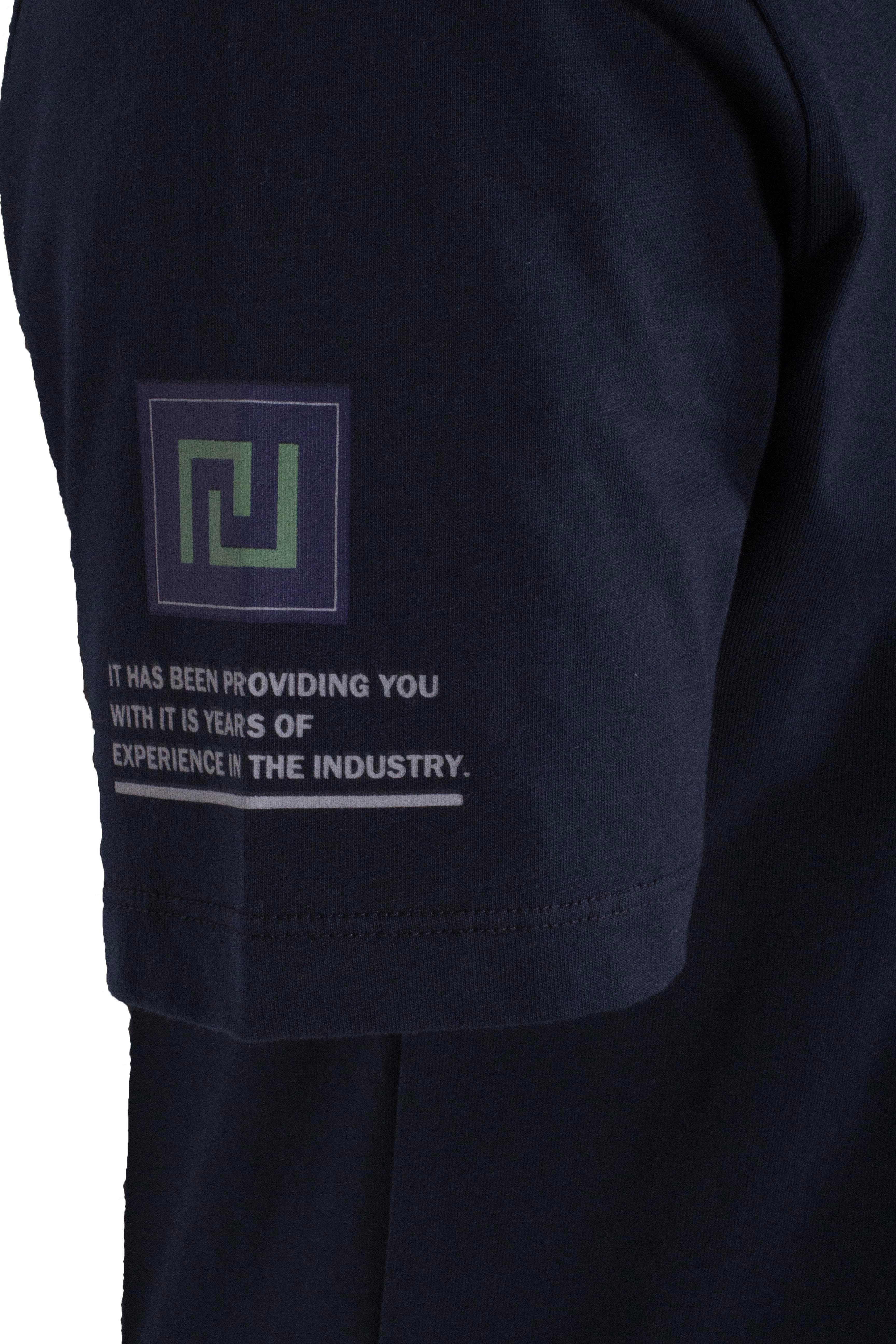 Erkek Tişört Bisiklet Yaka Lacivert Slim Fit Baskılı T-shirt NCS JEANS 1296