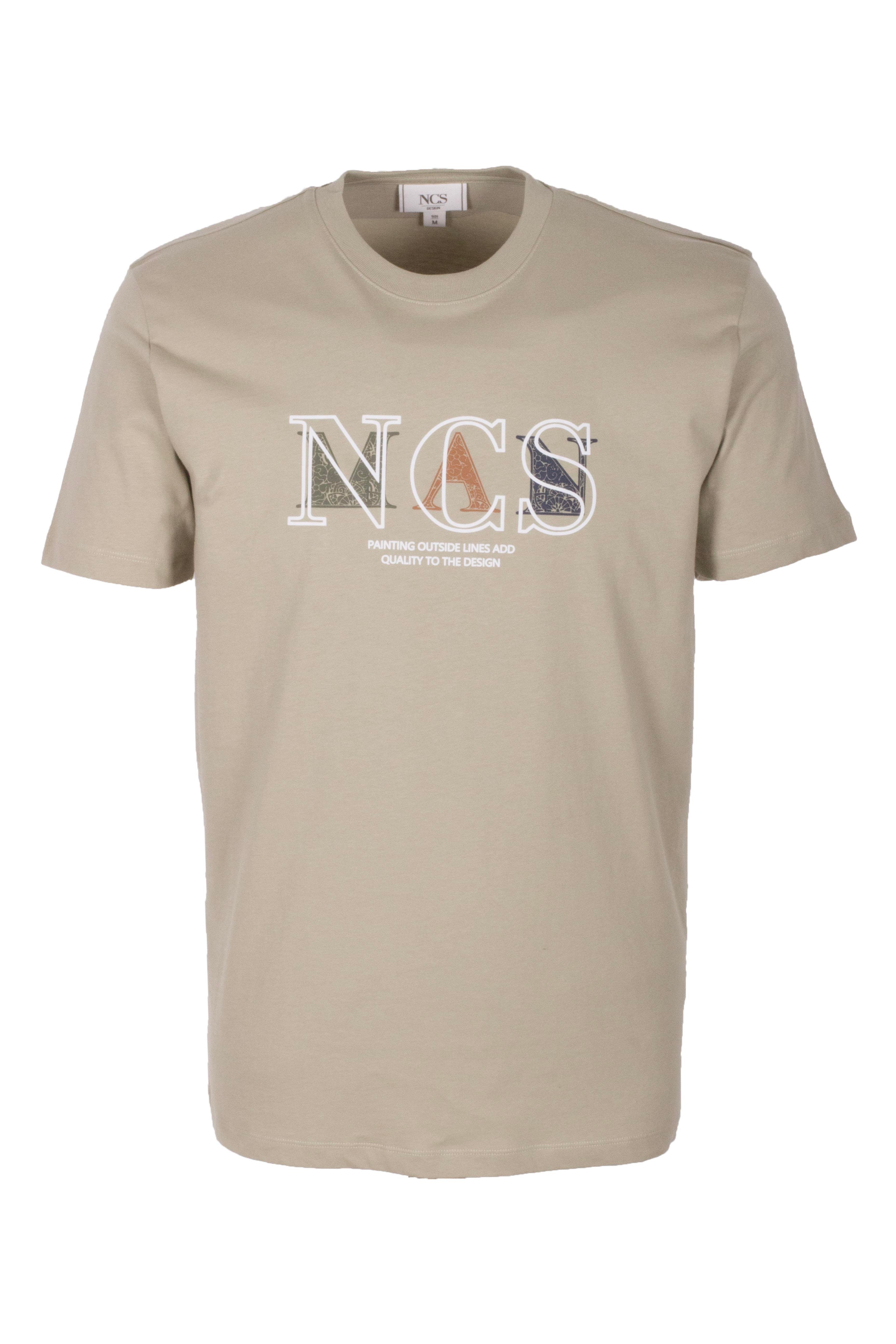 Erkek Tişört Bisiklet Yaka Olive Slim Fit Baskılı T-shirt NCS JEANS 1298