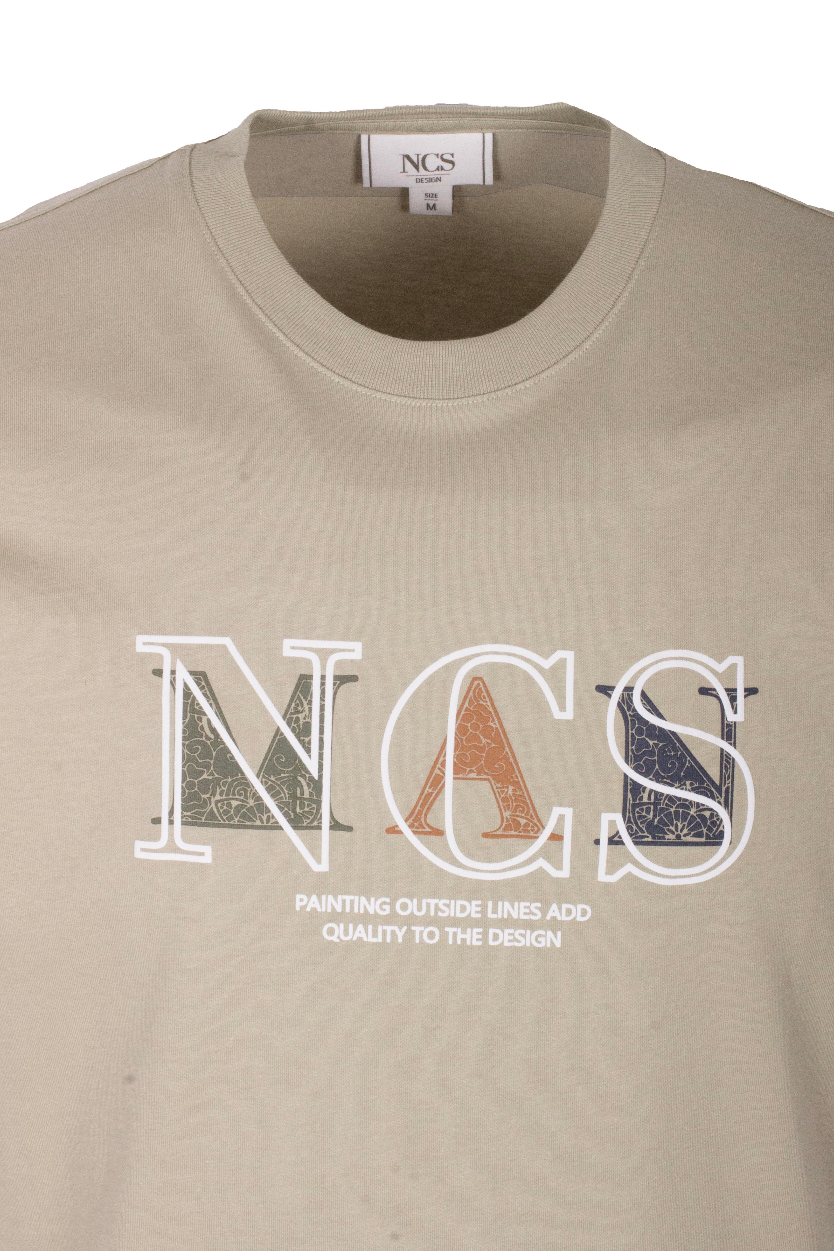 Erkek Tişört Bisiklet Yaka Olive Slim Fit Baskılı T-shirt NCS JEANS 1298