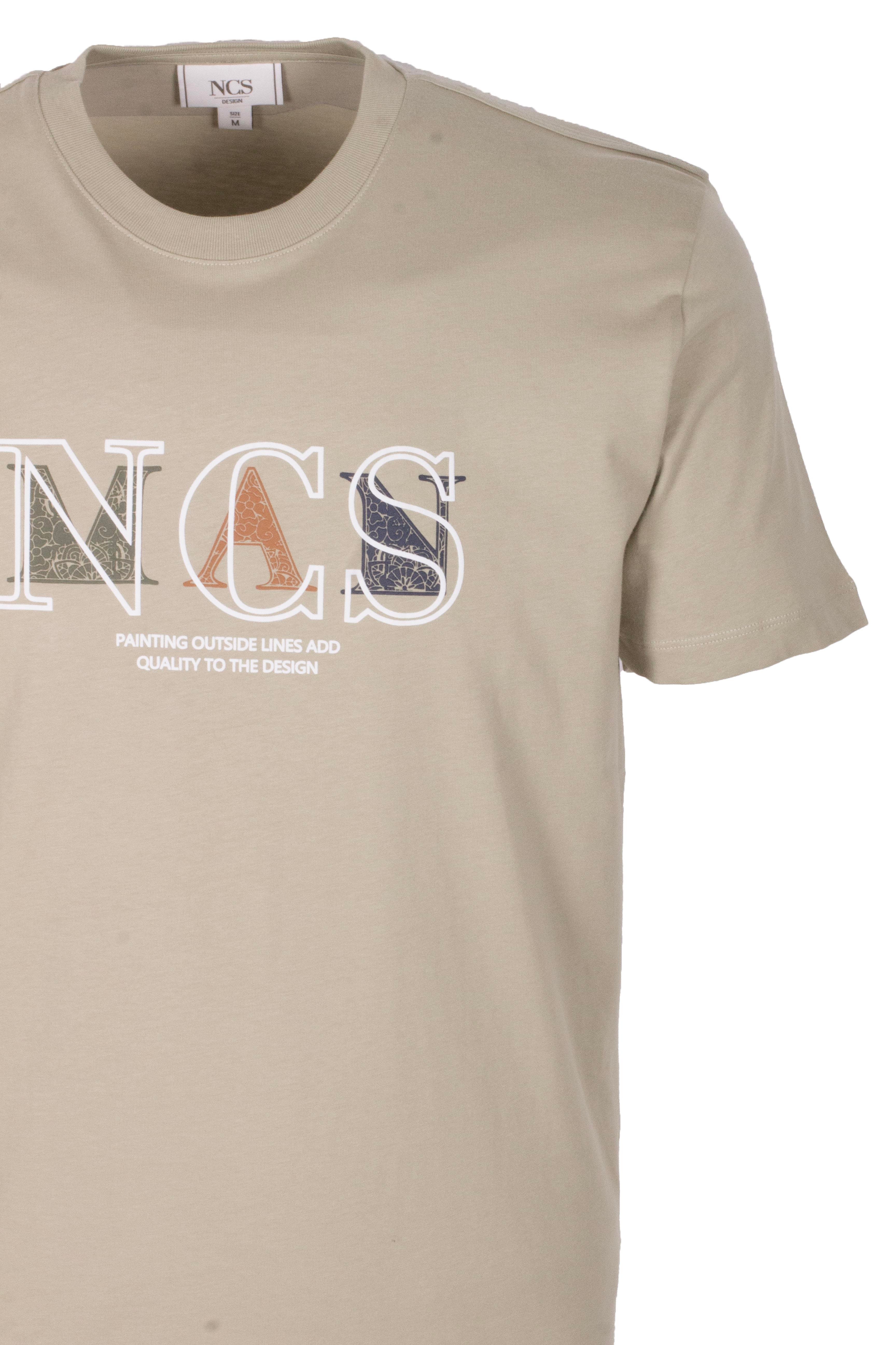 Erkek Tişört Bisiklet Yaka Olive Slim Fit Baskılı T-shirt NCS JEANS 1298