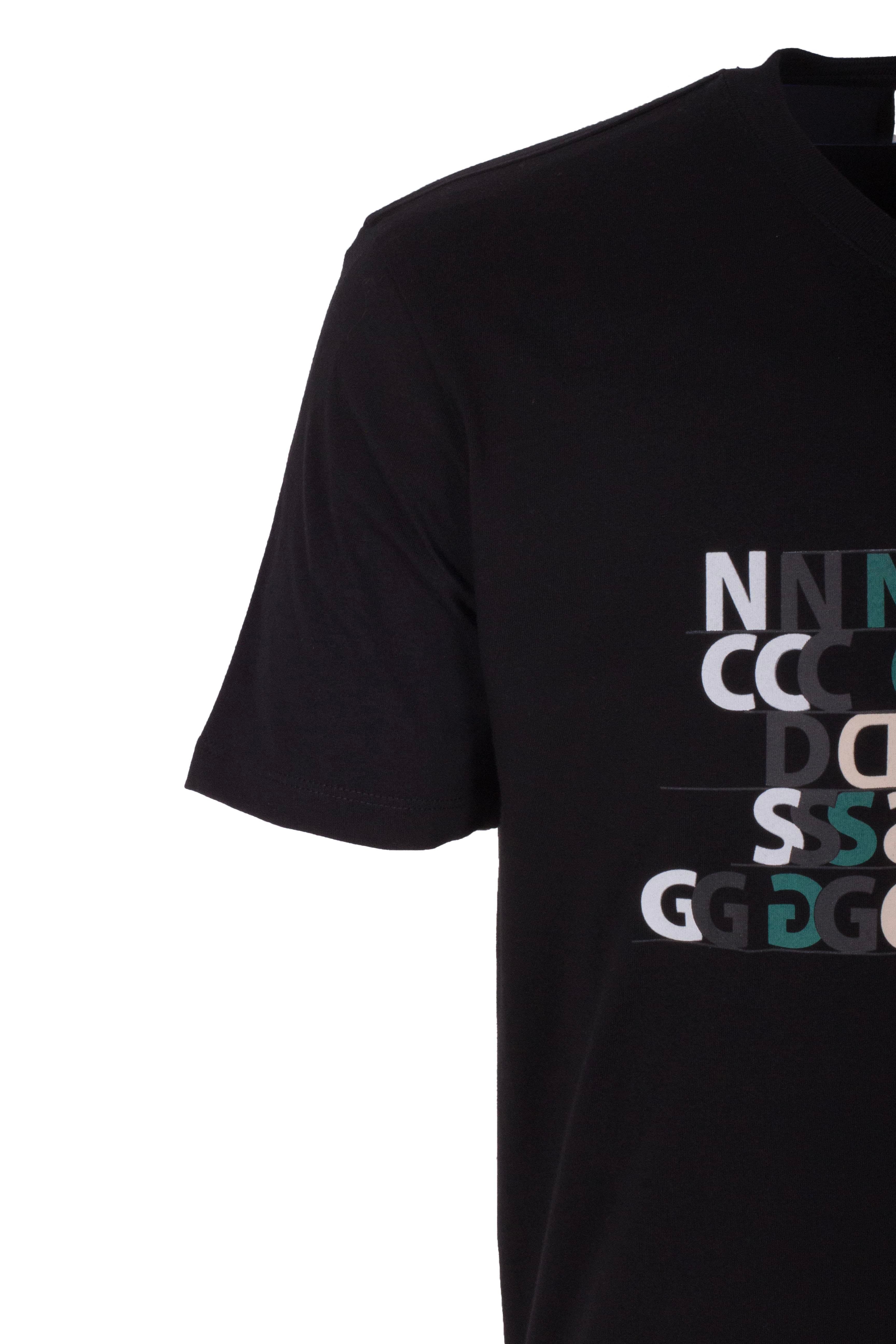 Erkek Tişört Bisiklet Yaka Siyah Slim Fit Baskılı T-shirt NCS JEANS 1295