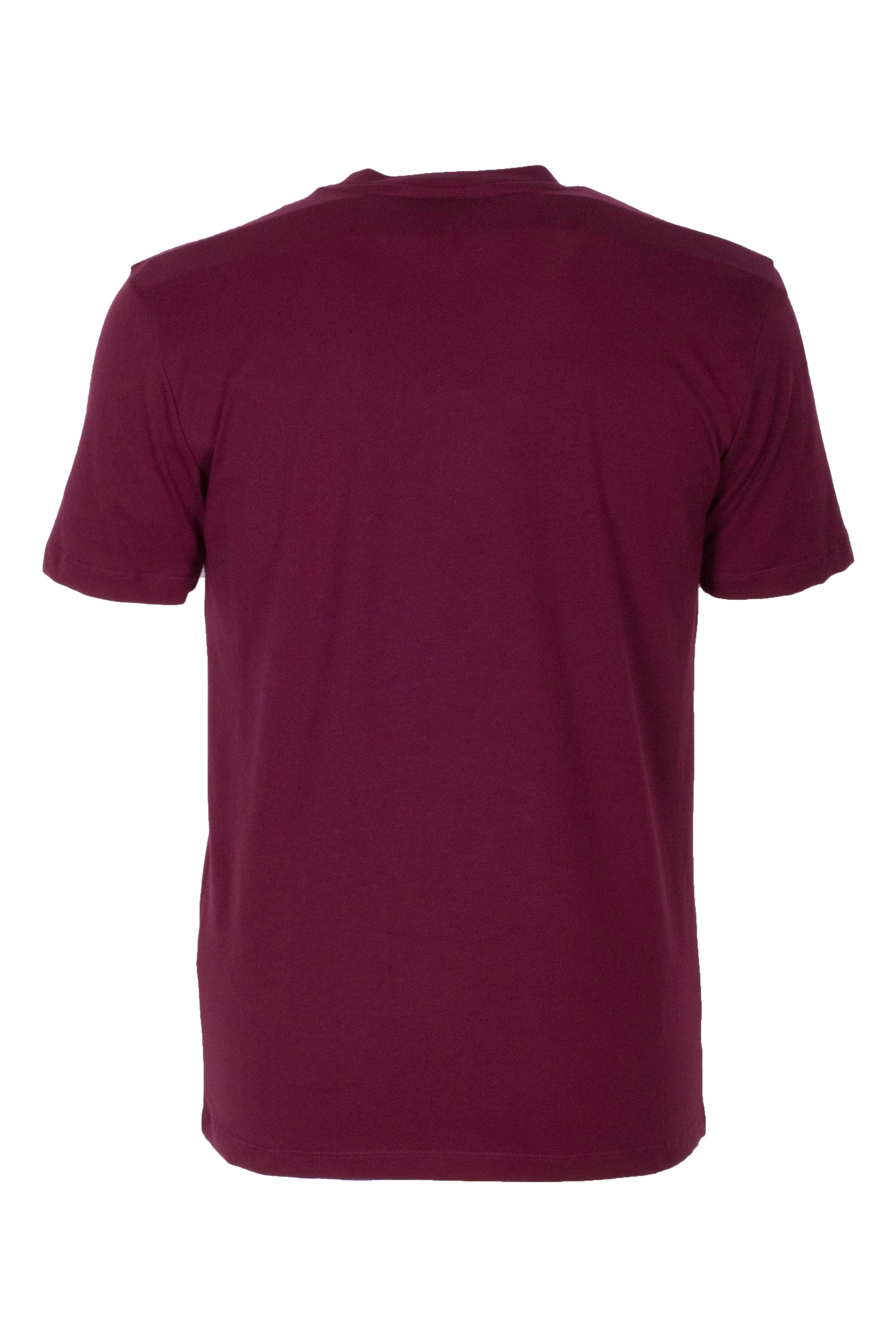 Erkek Tişört Bisiklet Yaka Slim Fit Bordo %100 Pamuk Baskılı T-shirt NCS JEANS 1300