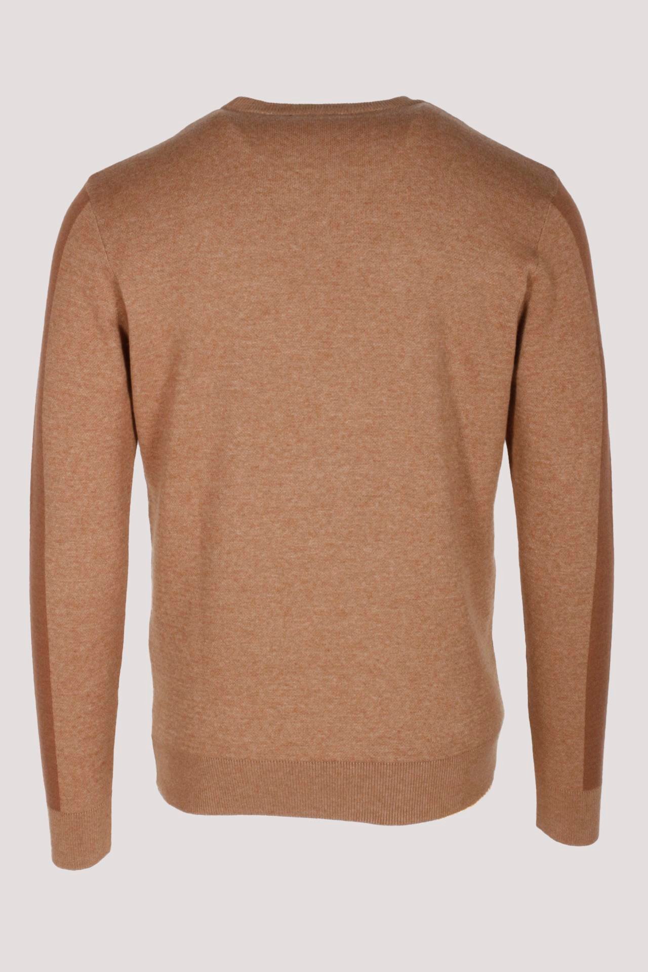 Erkek Triko Camel Bisiklet Yaka Desenli Slim Fit Pamuklu Kazak NCS JEANS 3740