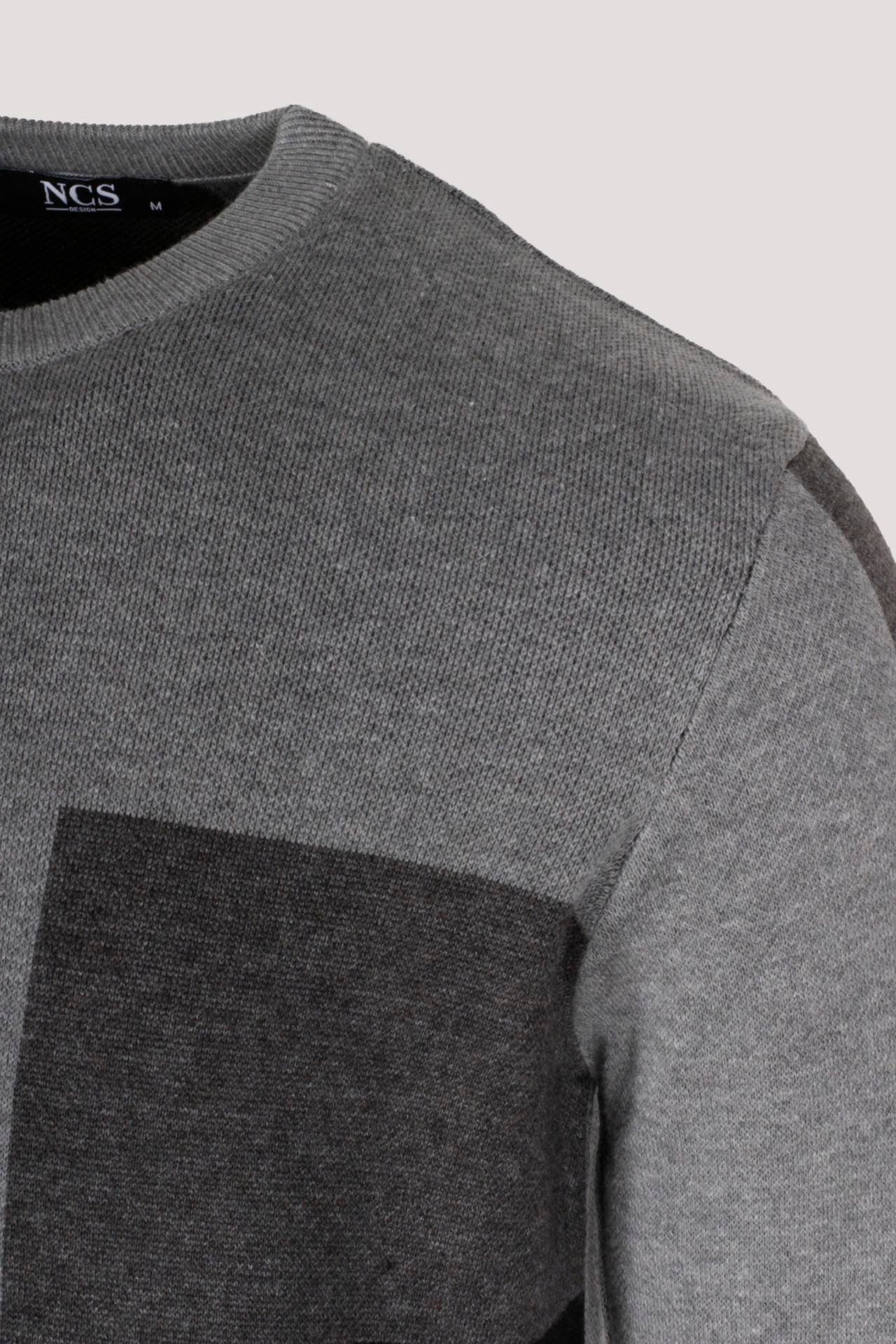 Erkek Triko Grimelanj Bisiklet Yaka Desenli Slim Fit Pamuklu Kazak NCS JEANS 3740