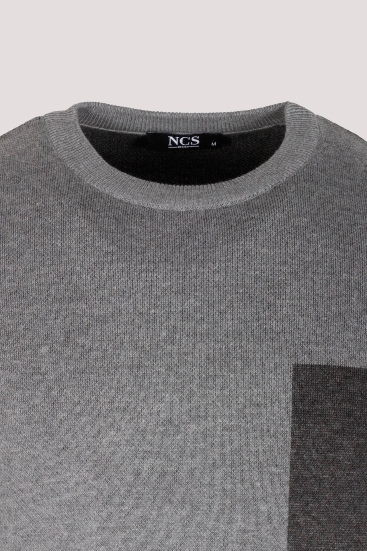 Erkek Triko Grimelanj Bisiklet Yaka Desenli Slim Fit Pamuklu Kazak NCS JEANS 3740