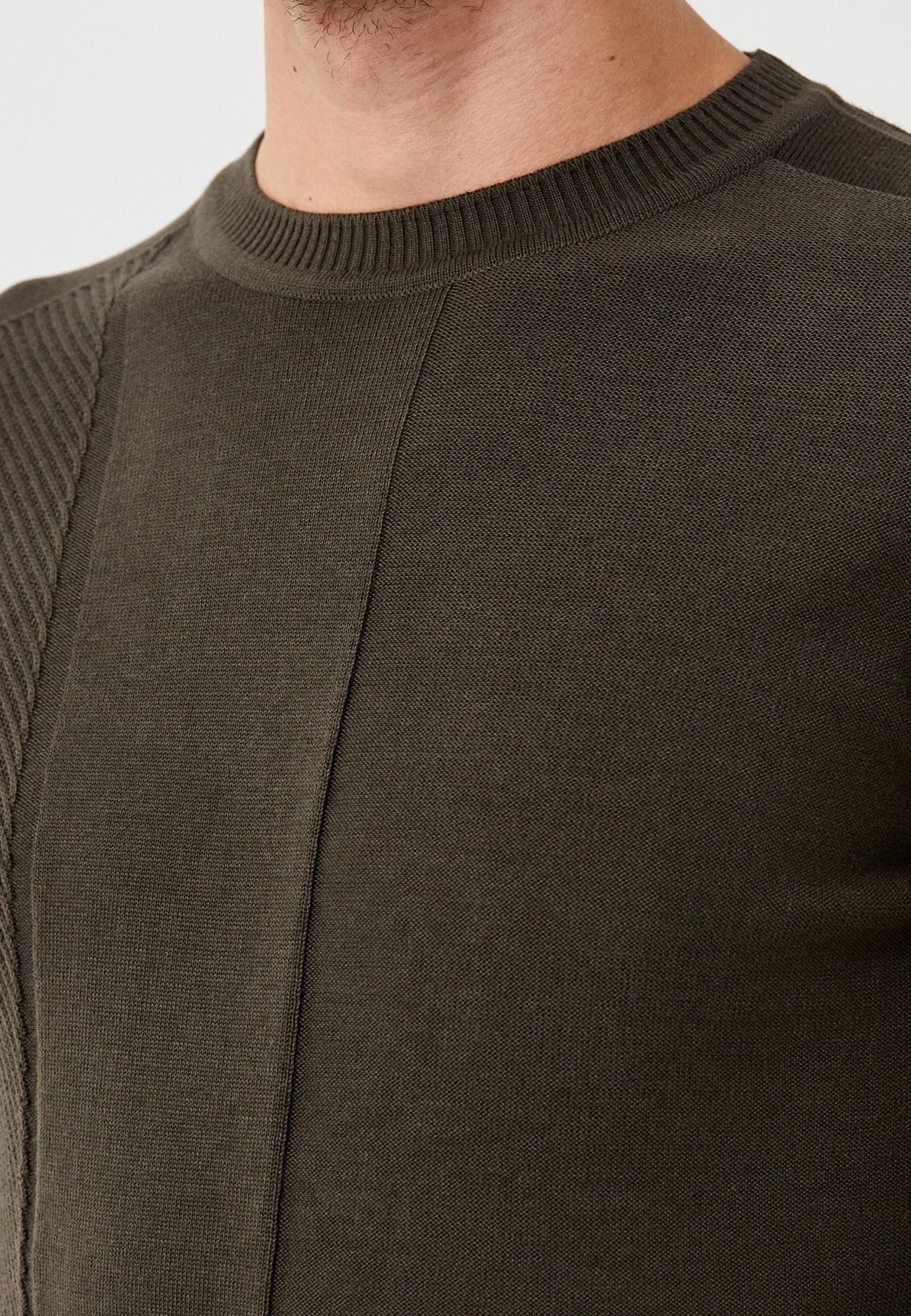 Erkek Triko Haki Bisiklet Yaka Desenli Slim Fit Pamuklu Kazak NCS JEANS 3743