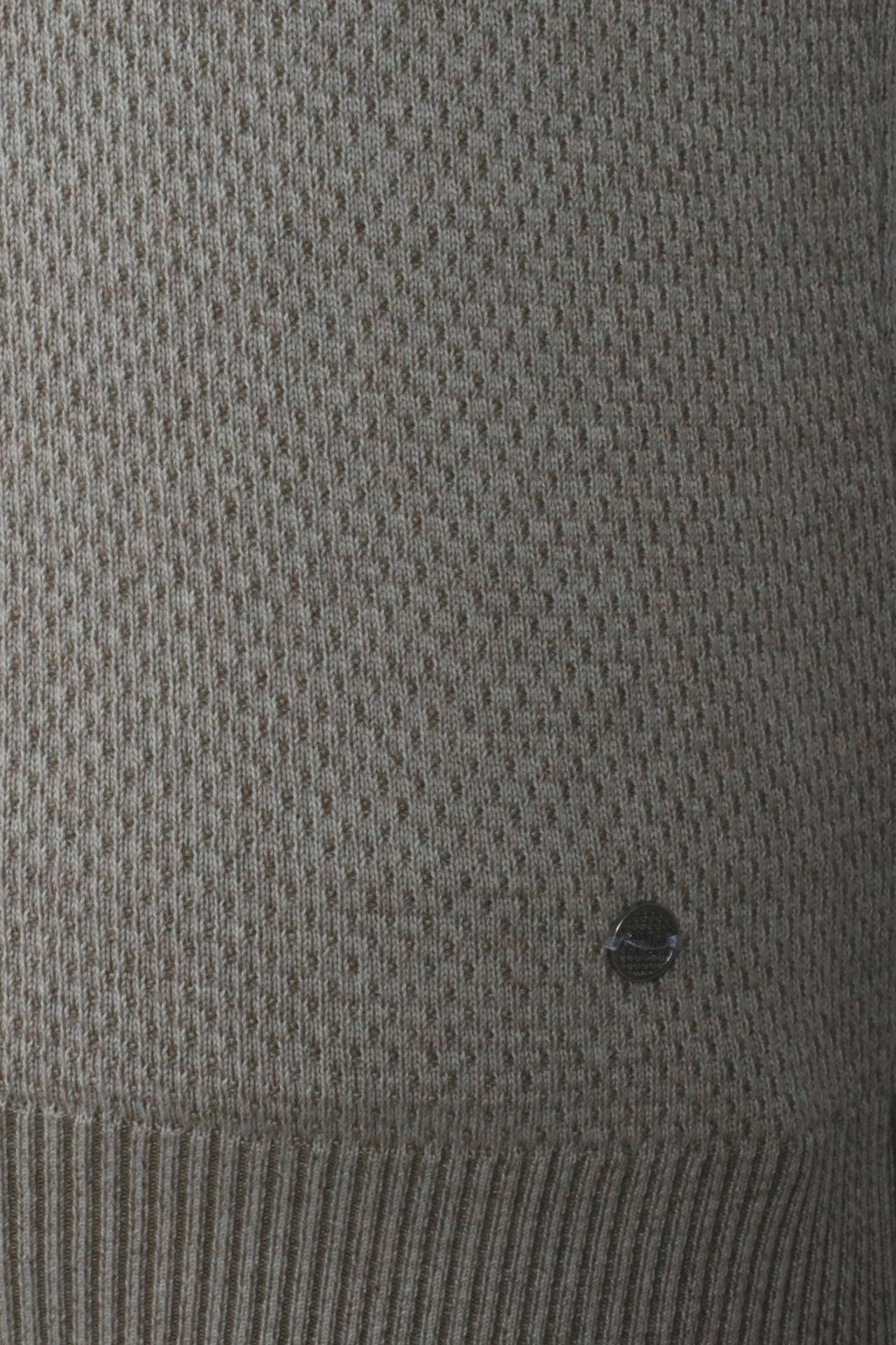 Erkek Yarım Fermuarlı Triko Bej Slim Fit Desenli Pamuklu Knitwear NCS JEANS 3709