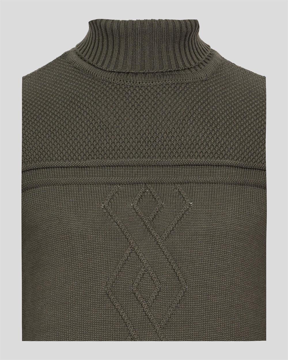 Haki Erkek Tam Boğazlı Örgü Desenli Slim Fit Kazak NCS JEANS 3659