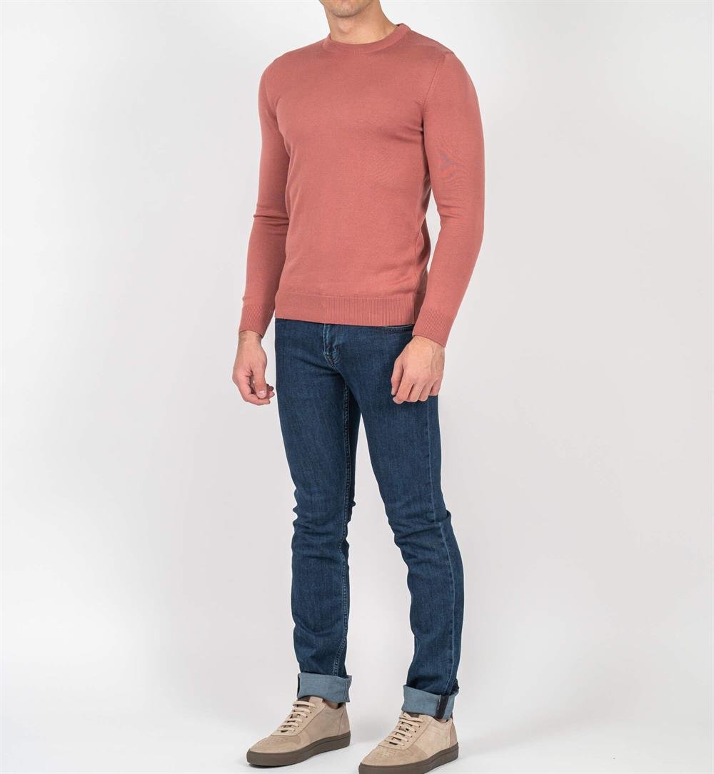 Narçiçeğimelanj Erkek Bisiklet Yaka Triko Slim Fit Pamuklu Kazak NCS JEANS 3002