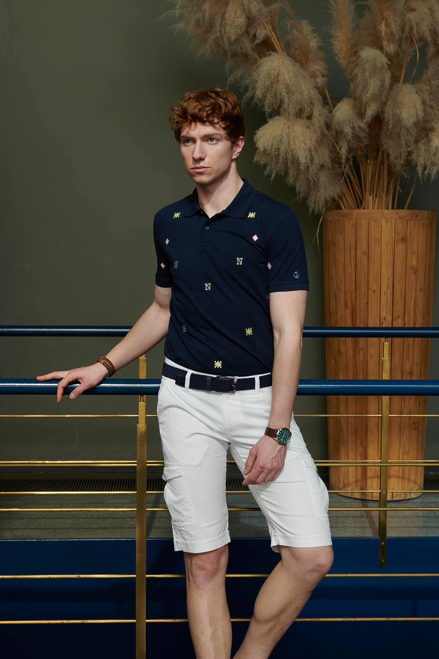 NCS JEANSErkek Lacivert Nakış Detaylı Polo Yaka Tişört  | NCS JEANS 12821282