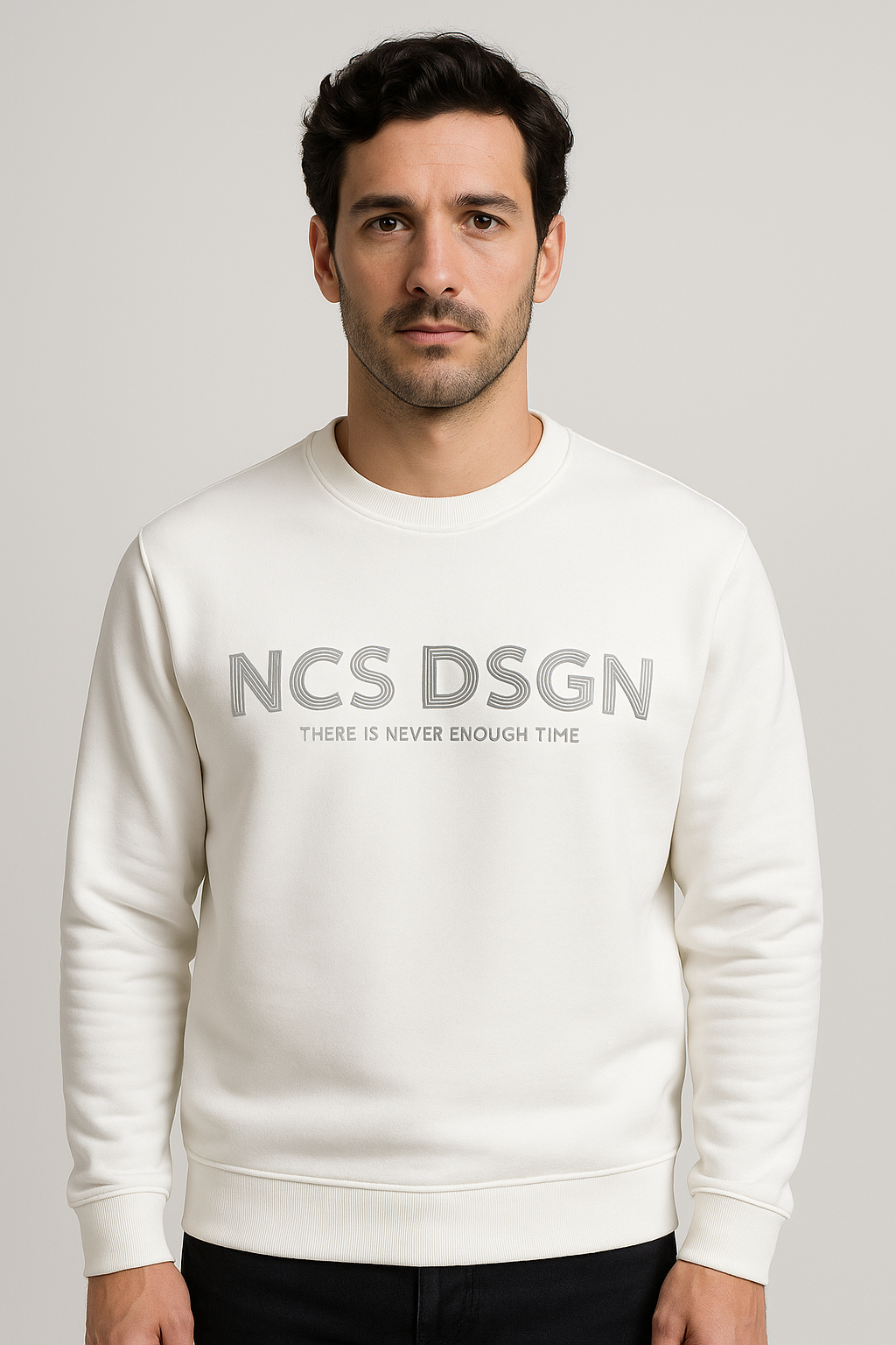 NCS JEANSErkek Sweatshirt Bisiklet Yaka Beyaz 16641664