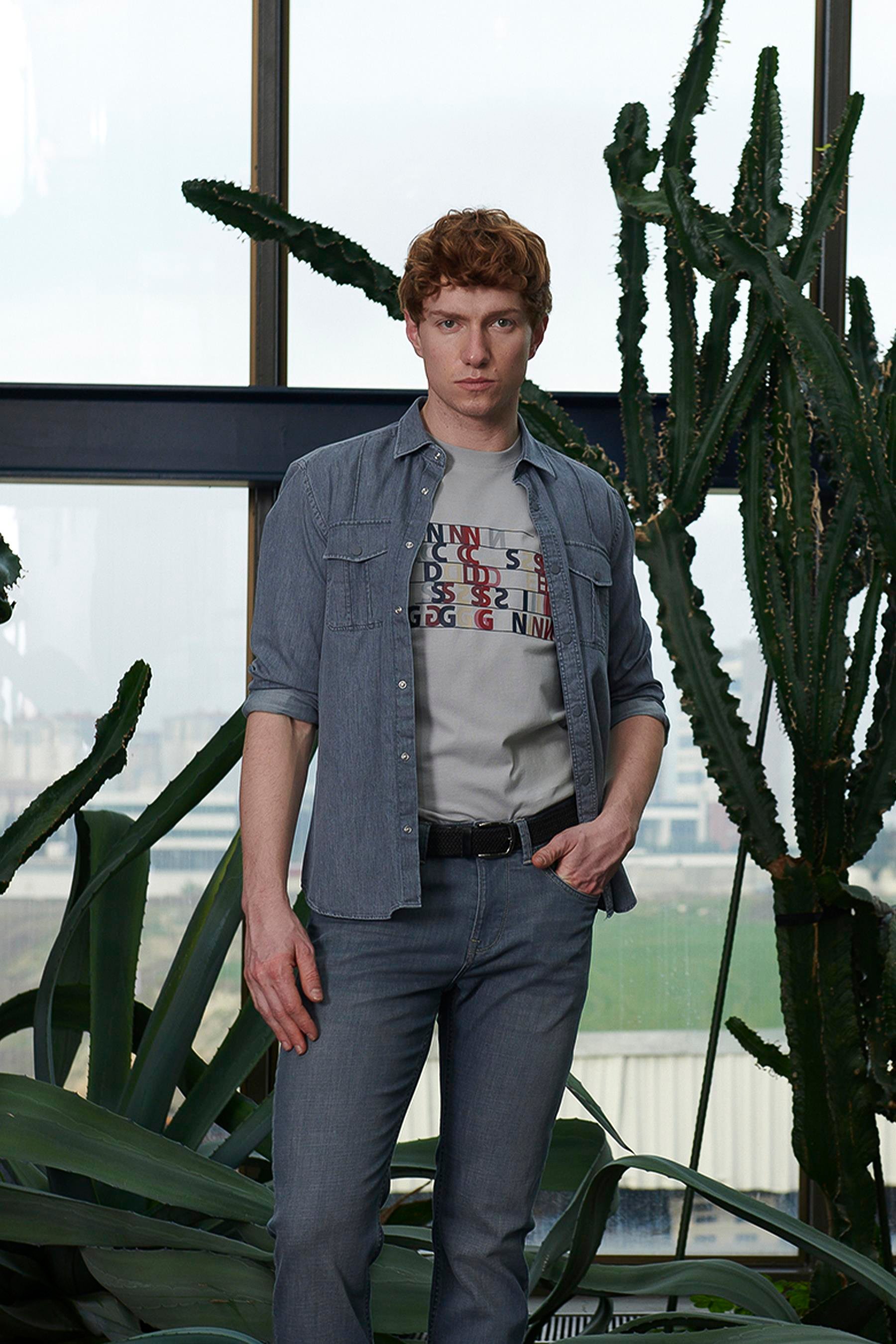 NCS JEANSErkek Tişört Bisiklet Yaka Grimelanj Slim Fit Baskılı T-shirt NCS JEANS 12951295