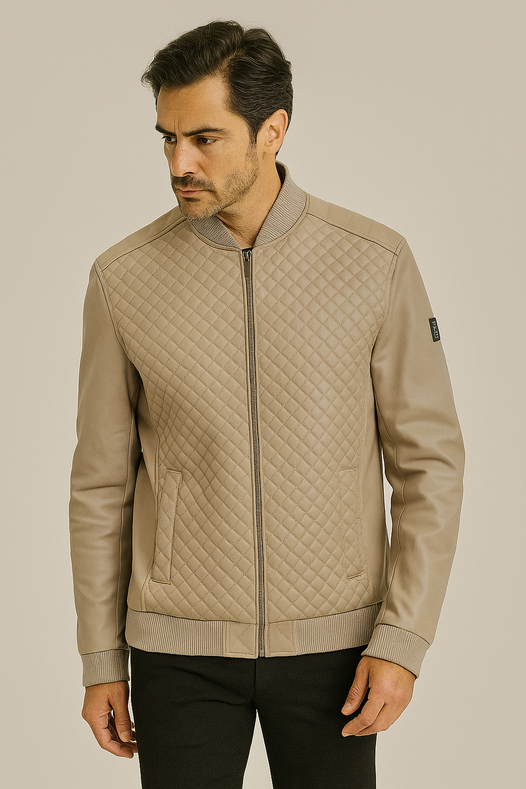 NCS JEANSRegular Fit Baklava Desenli Erkek Mont Bej 4527 4527