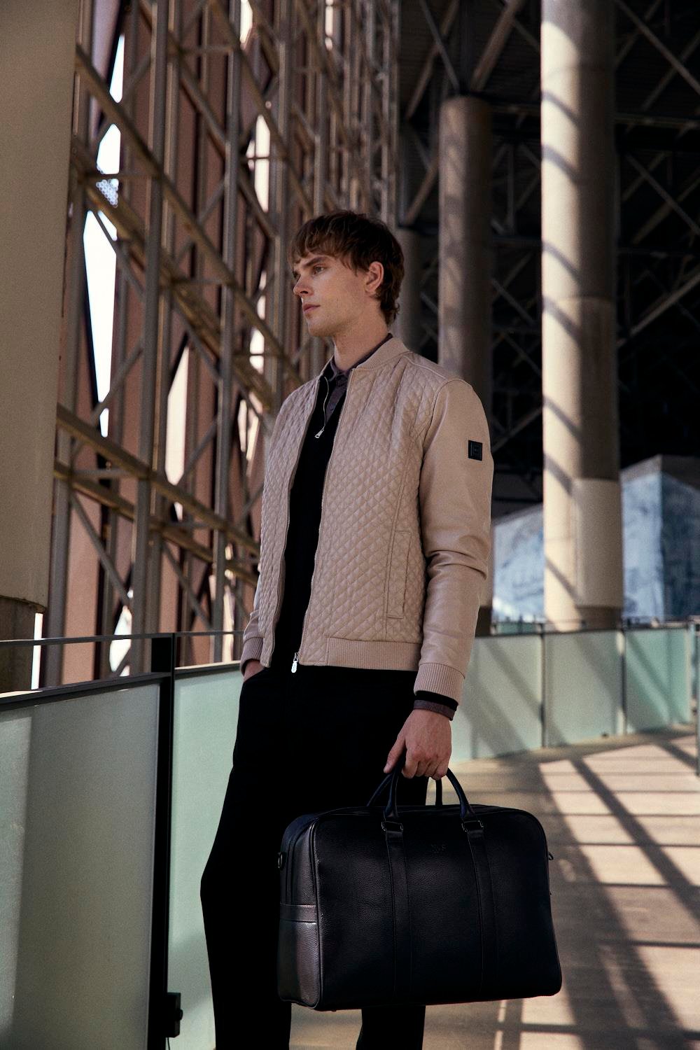 NCS JEANS Regular Fit Baklava Desenli Erkek Mont Bej 4527