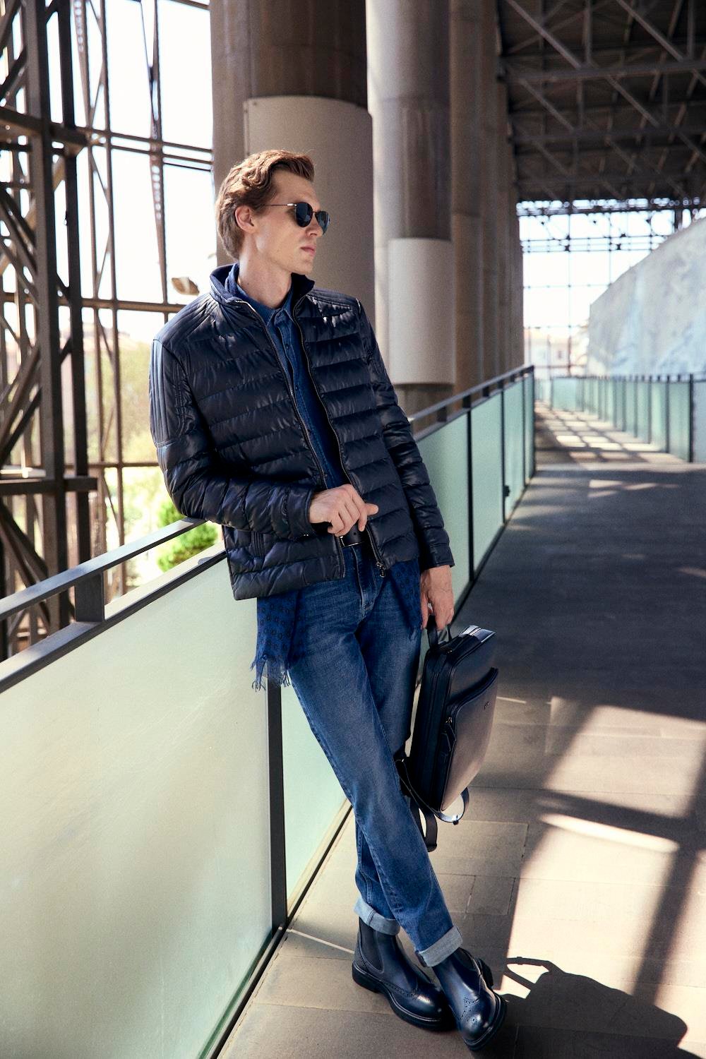 Su Geçirmez Regular Fit Erkek Şişme Mont Lacivert 4528