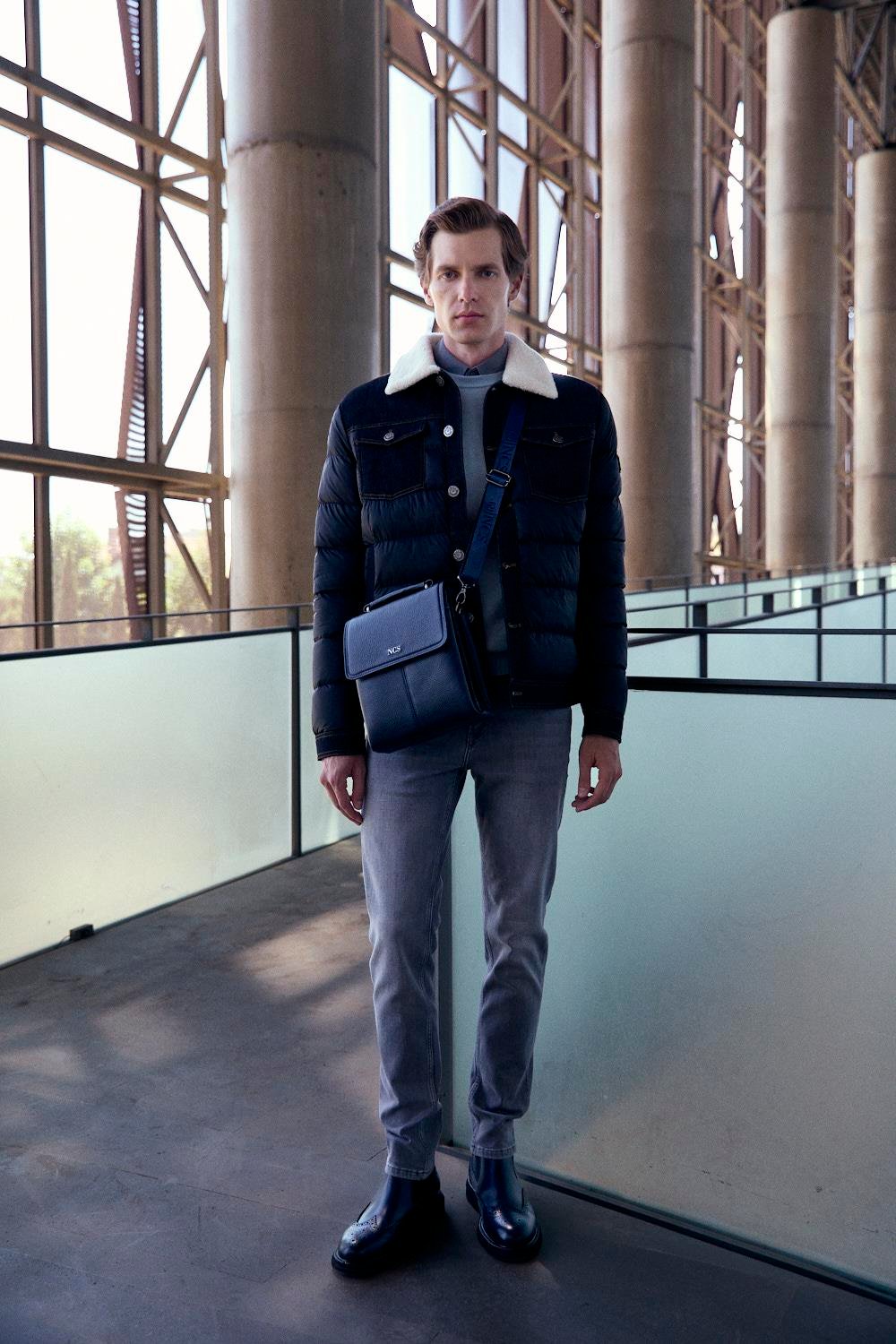 NCS JEANS Suni Kürk ve Kot Detaylı Erkek Şişme Mont 4524