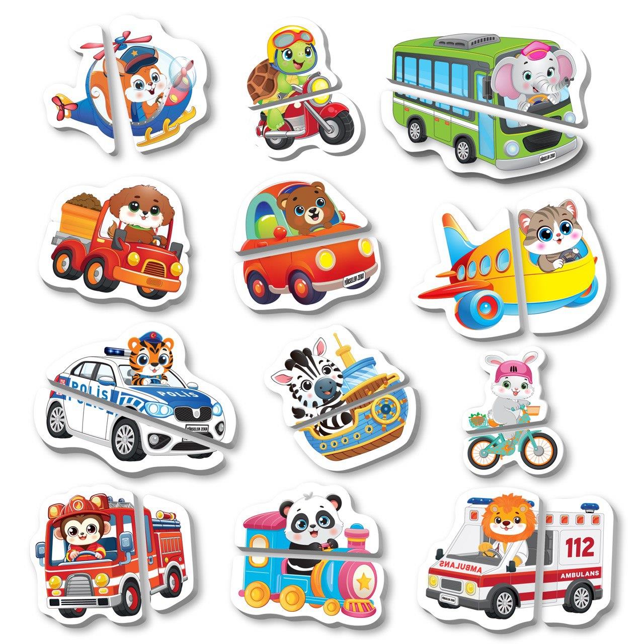 12-36 Ay İlk Magnet Puzzle Taşıtlar